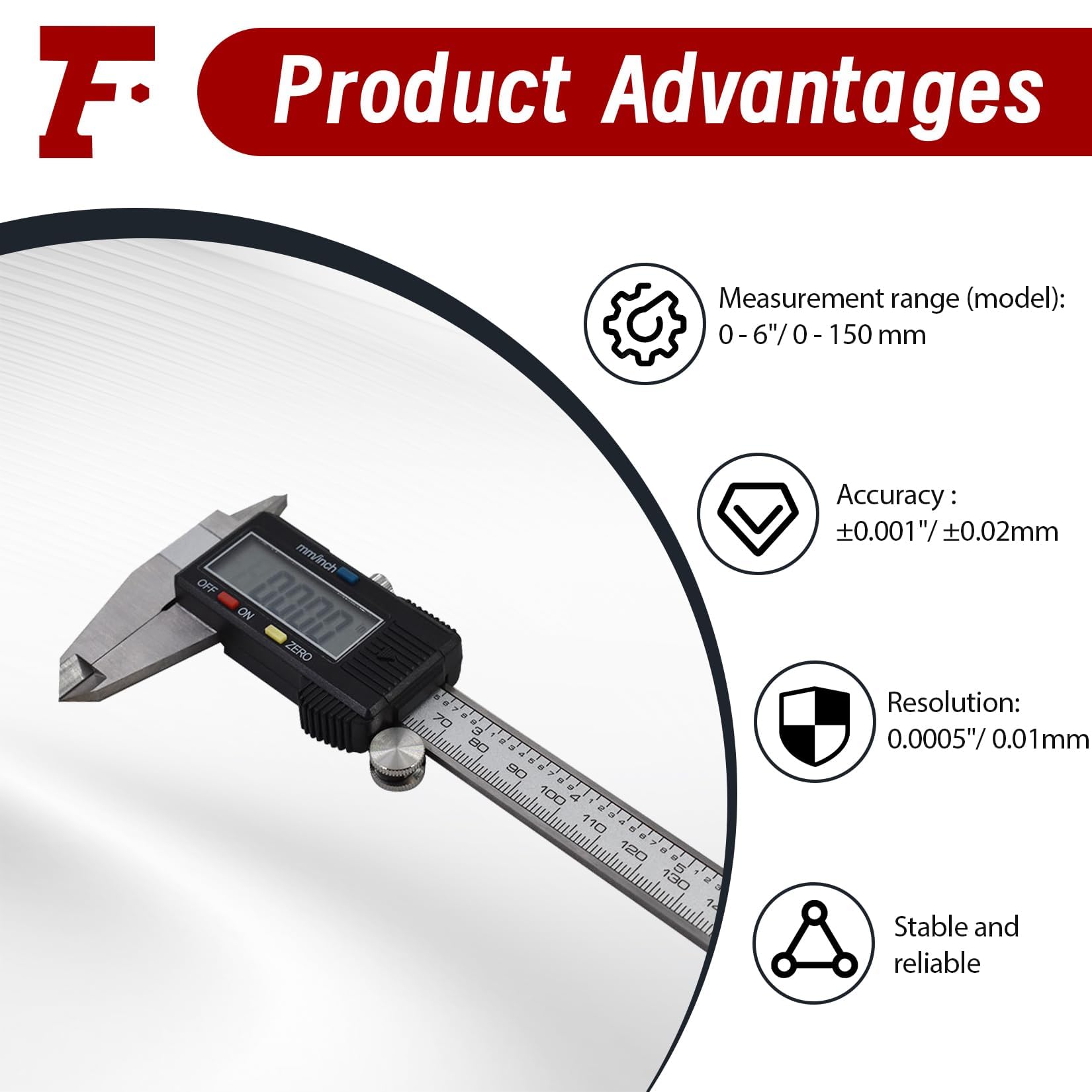 Digital Caliper - 0-6 Inch Precision Measurement Tool -3
