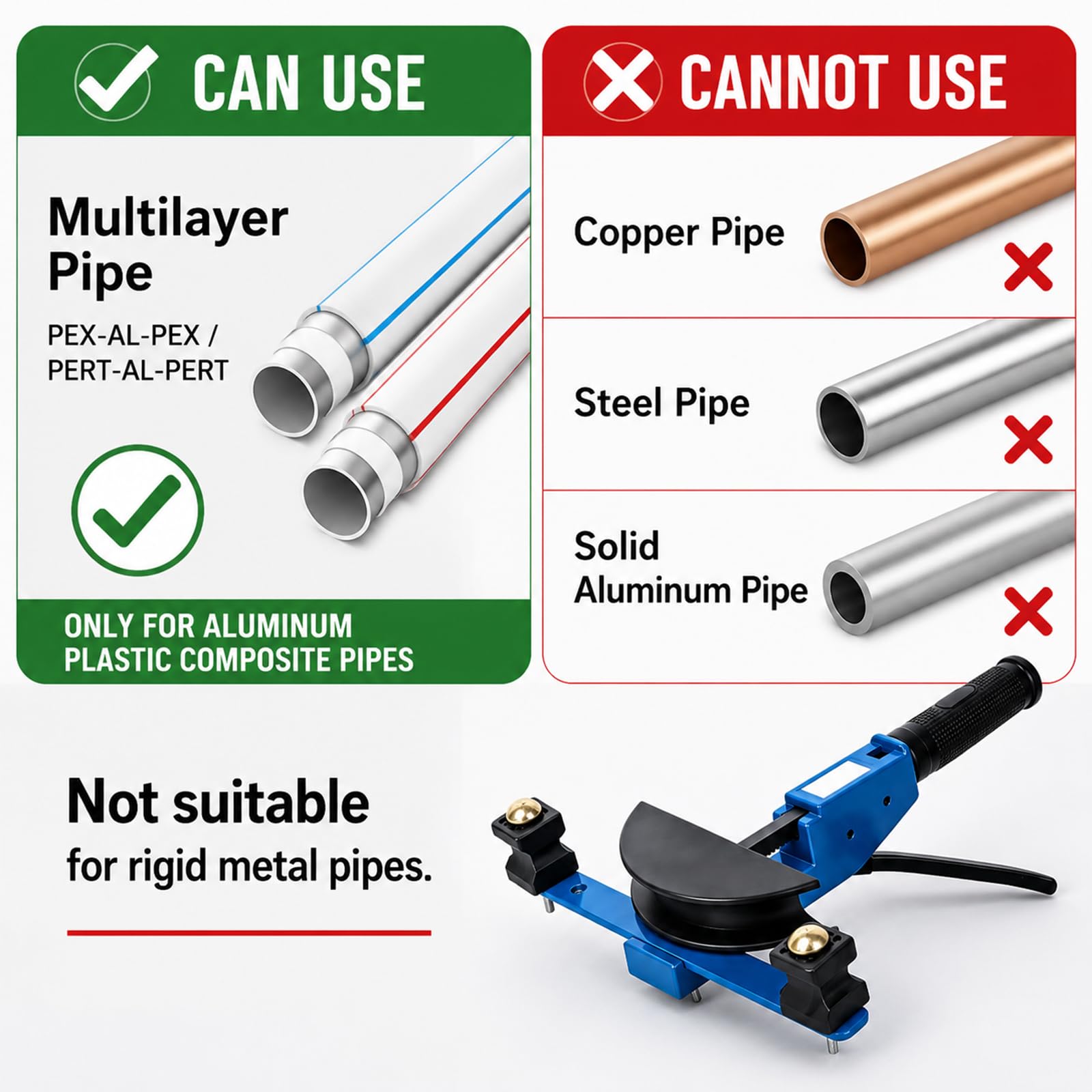 Cintreuse Multicouche Ø16 à 32 mm, Kit de Cintreuse Manuelle pour Tubes | Vorwärts & Rückwärts bis 90°, Rohrschneider für Klimaanlagen Kühlanlagen Automobil, Hydraulik, Pneumatische Systeme