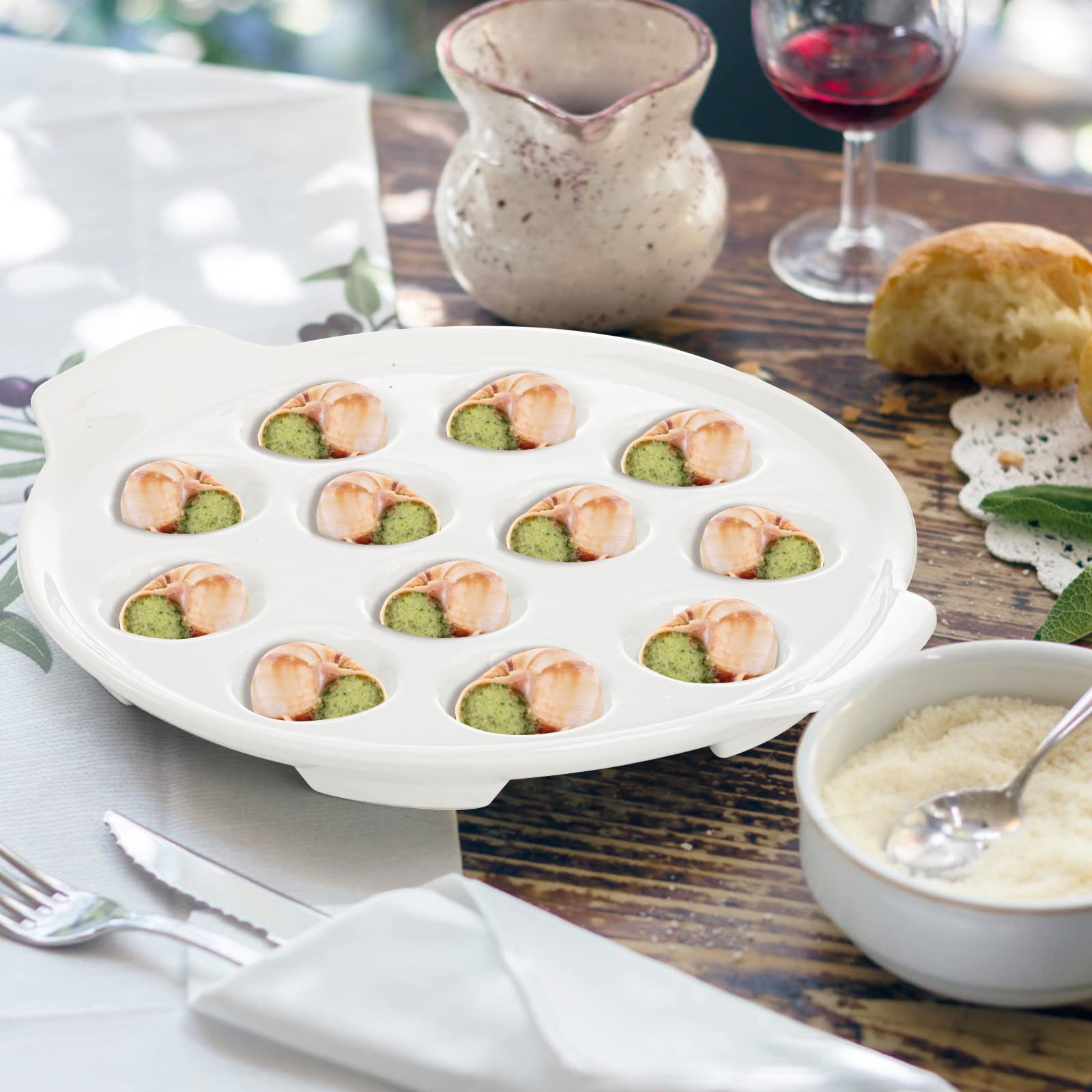 Amazon.com: Okllen 4 Pack Ceramic Escargot Plates with 12 Holes
