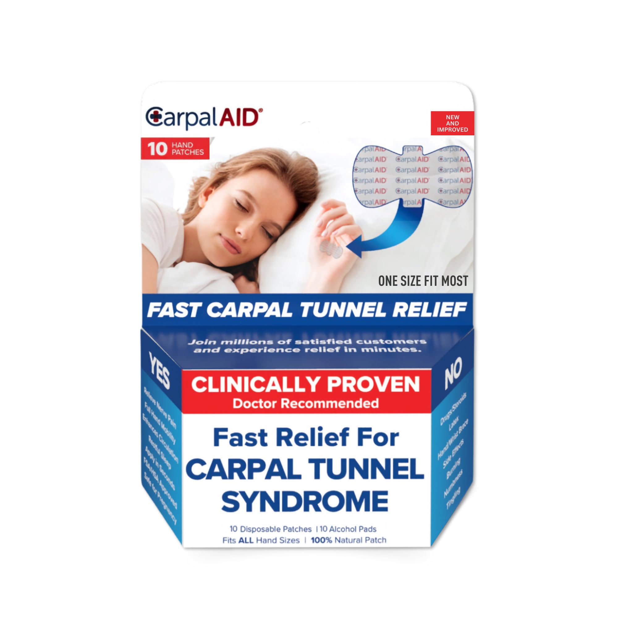 CarpalAid Version 2 Carpal Tunnel Pain Relief Patches - Professional Grade Adhesive Pain Patch Support Alternative to Carpal