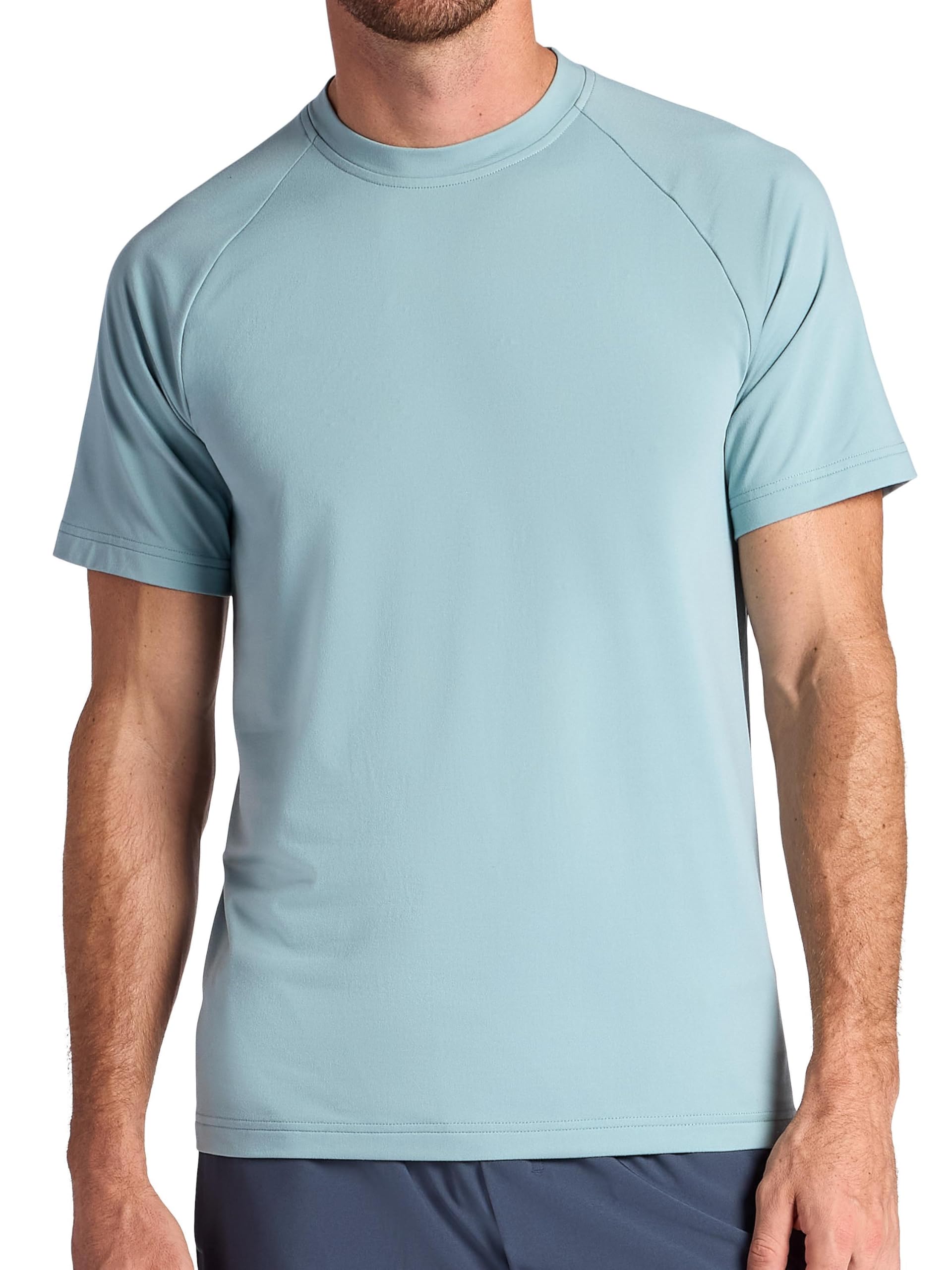 Gaiam Men's Slate Supine Crewneck Top, Relaxed Fit, Stretch Midweight Material, Large