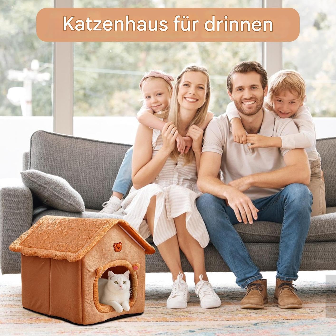 Katzenbett Höhle Waschbar Und Warm Mit Abnehmbarem Kissen