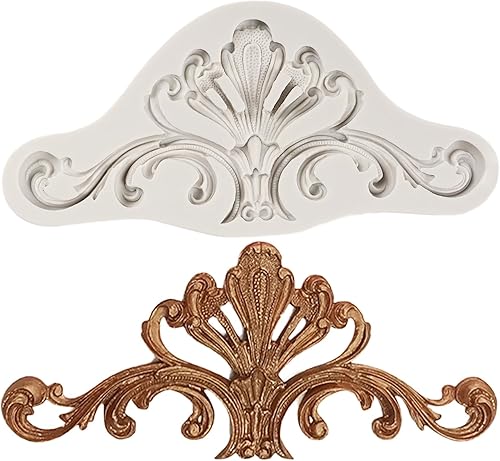 Miniatura 13 de Molde de fondant barroco Curlicues Scroll Lace Border Molde de silicona para decoración de pasteles Chocolate Cupcake Topper Candy Sugar Craft