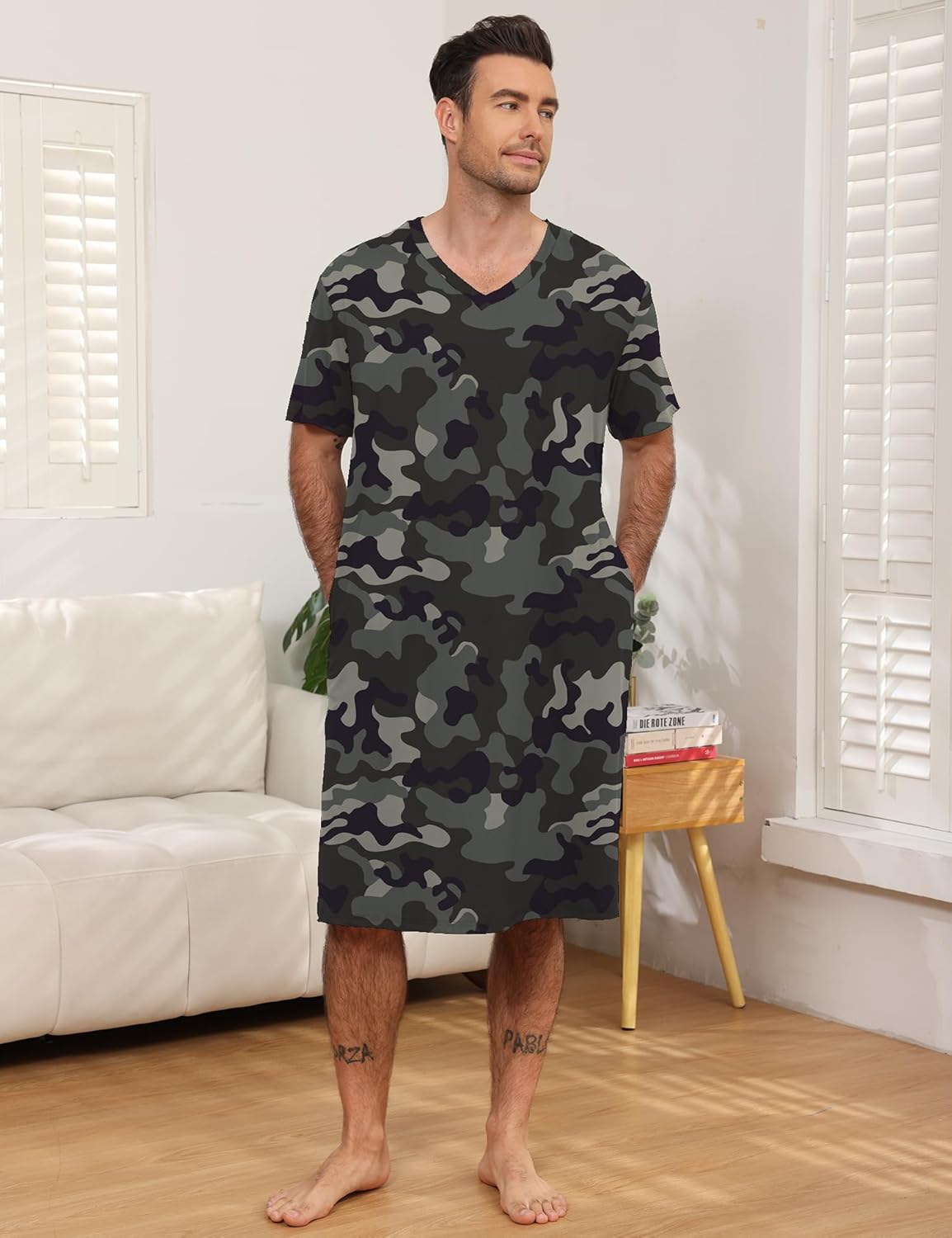 Men's Hospital Gown Open Back - Reusable Patient Gown with Shoulder Tie Closure - Comfortable Hospital Gowns for Men - Image 5