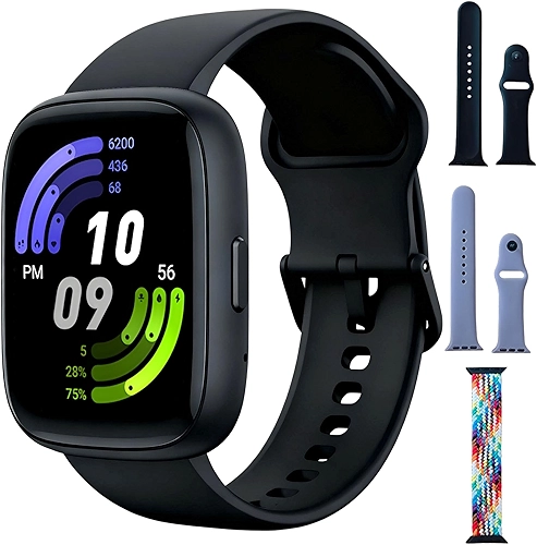 Relogio Smartwatch Feminino e Masculino,Smartwatch GPS,Tela HD de 1,85" Full Touch, Modos Esportivos, Inclui 3 Pulseiras, Compatível com Android iOS amarelo preto