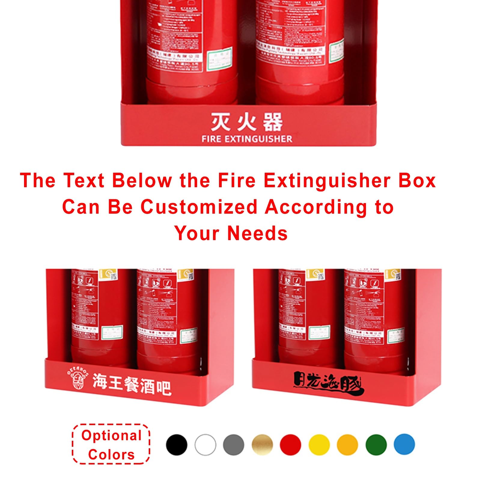 Vitrina de pared para extintor de incendios, funda decorativa con letrero para almacenamiento de seguridad