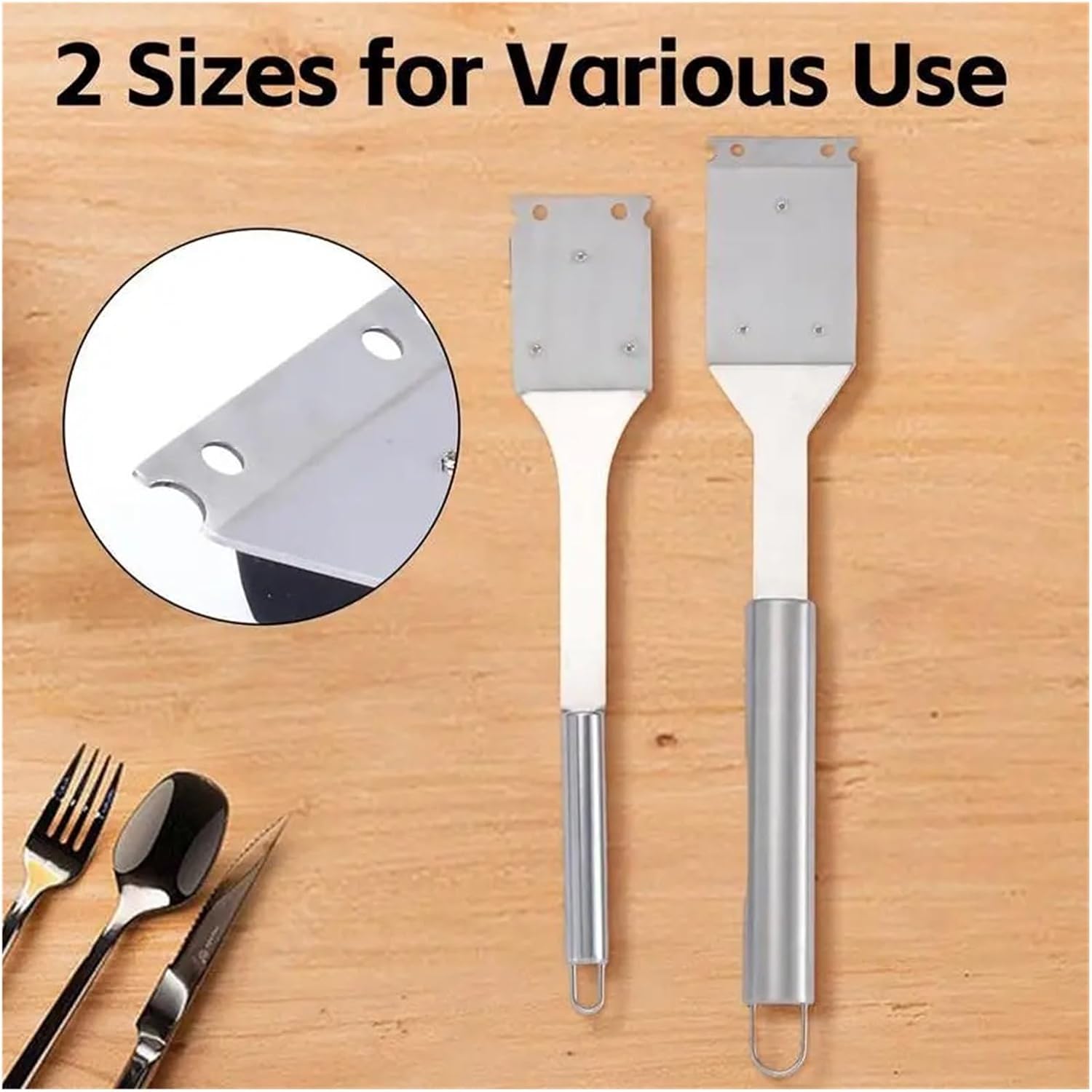 Cookout Tools Stainless Steel Scrubber and Garden Picnic BBQ Accessories, Grill Cleaner Brush, and Scraper 2X Brushes