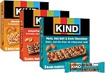 KIND Healthy Snacks Boîte de variétés de barres, sans gluten, collations haute fibre, caramel d'amande & Sel de mer, noix Sel de la mer & Chocolat noir, beurre d'arachide amande & Chocolat noir, 6-7g Protéines, 15 Nombre