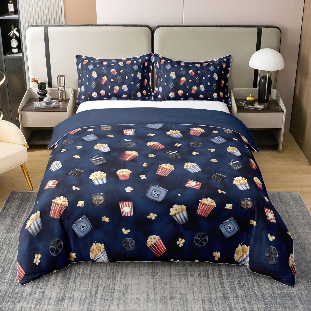 Parure de lit enfant coton 220x240 pour lit sur le thème cinéma