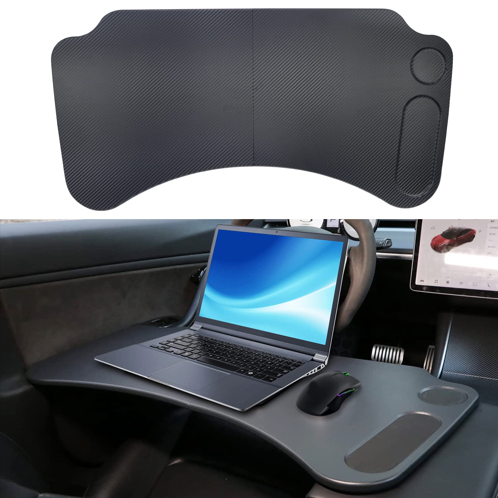 Foldable Laptop Desk for Tesla Model Y Steering Wheel Food Desk for ...