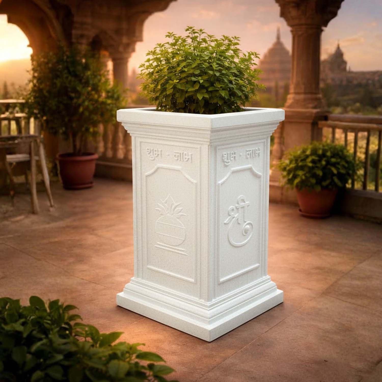 Go Hooked Tulsi Pot - Traditional Indian Planter -9