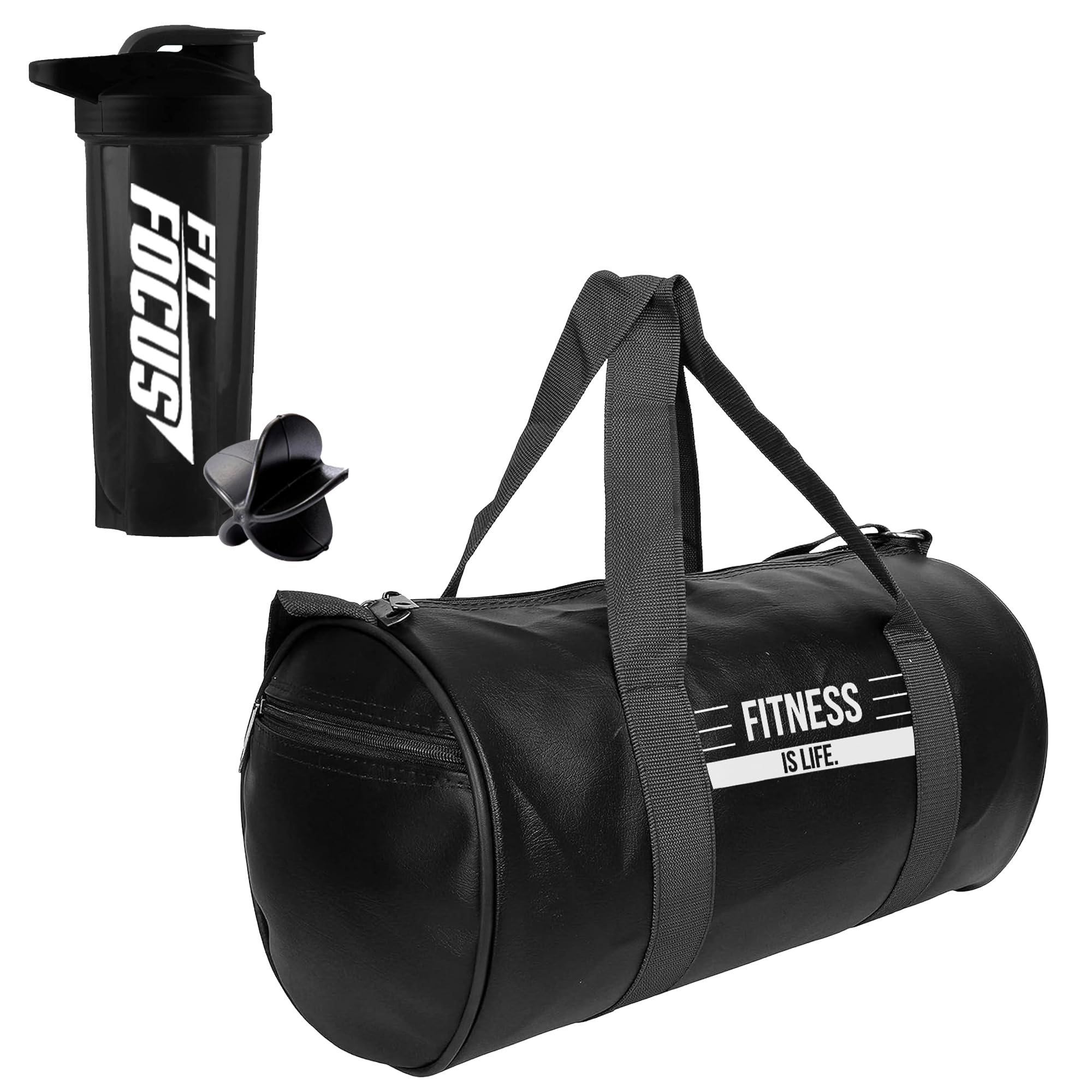 Amazing Comb Gym Duffel Bag with 700 ml Protein Shaker Bottle | Gym Bag l Gym kit for Men and Women | Gym Shaker | Protein Shaker | Fitness Bag | Sports Bag | Leak Proof Shaker | 20l Bag (Black)-image-46