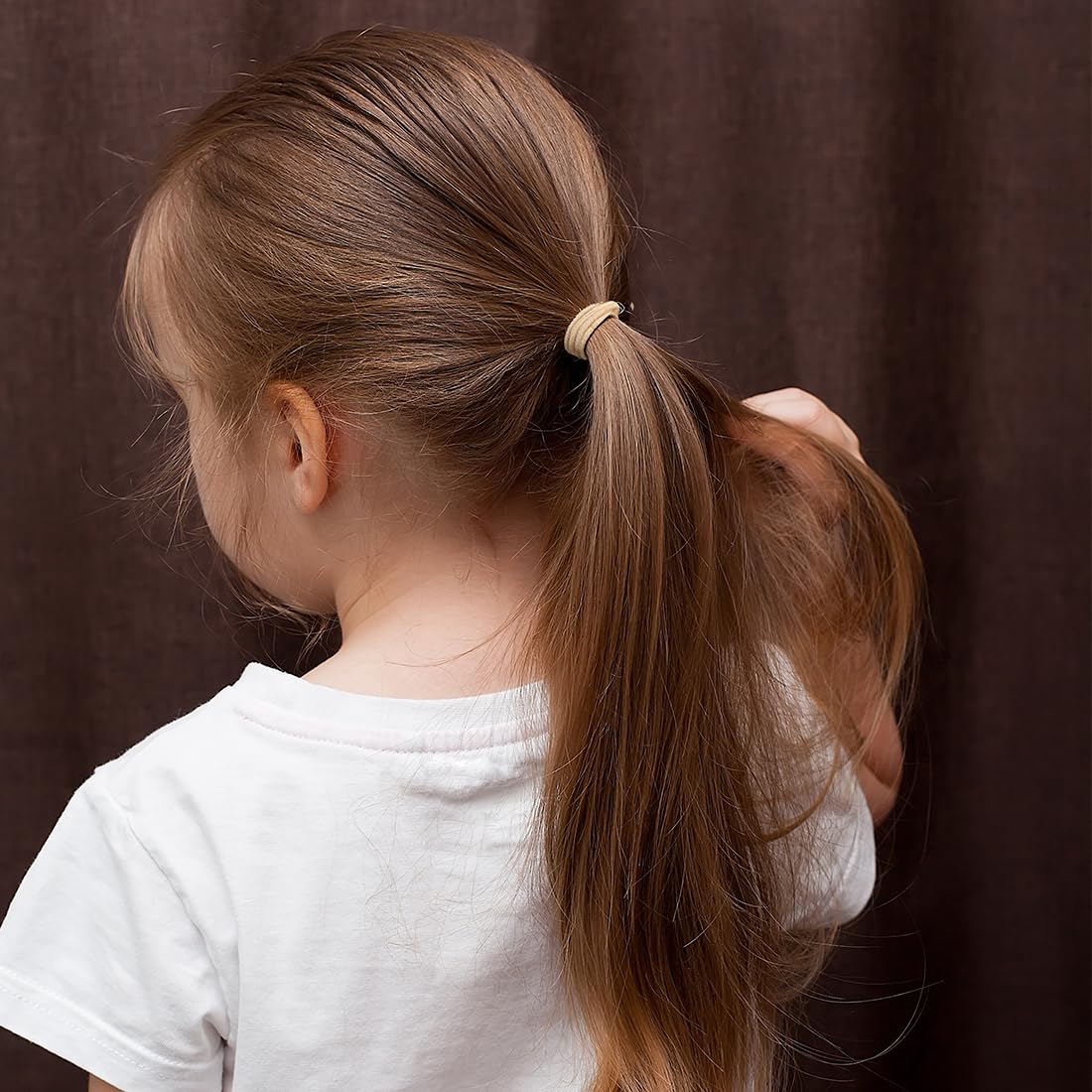 Lazos pequeños para el cabello, elásticos para cabello fino, color rubio beige, cola de caballo sin daños para mujeres, niñas y niños (2 mm x 2,5 cm, rubio beige)