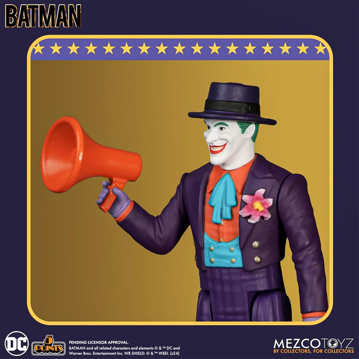 Mezco Toyz 5 Points Batman 1989 Joker Action Figure 3.75 Inch DC Comics Movie Collectible
