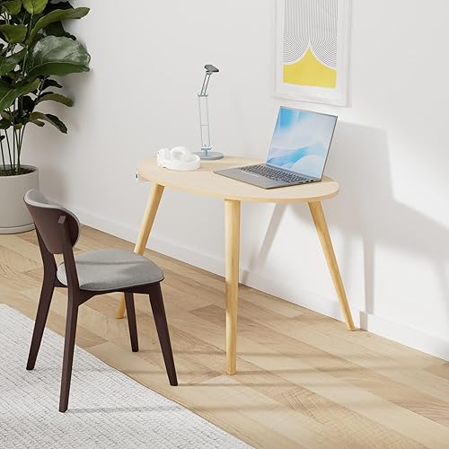 Miniatura 2 de FENLO Future Oval - Escritorio de mediados de siglo de 45.5 pulgadas con estación de carga, escritorio de oficina en casa con USB, USB-C y toma de