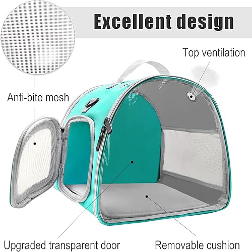 Miniatura 3 de Bolsa de transporte de animales pequeños, portátil mejorada, funda de transporte transparente para hámster, rata reptil, conejo, dragón barbudo,