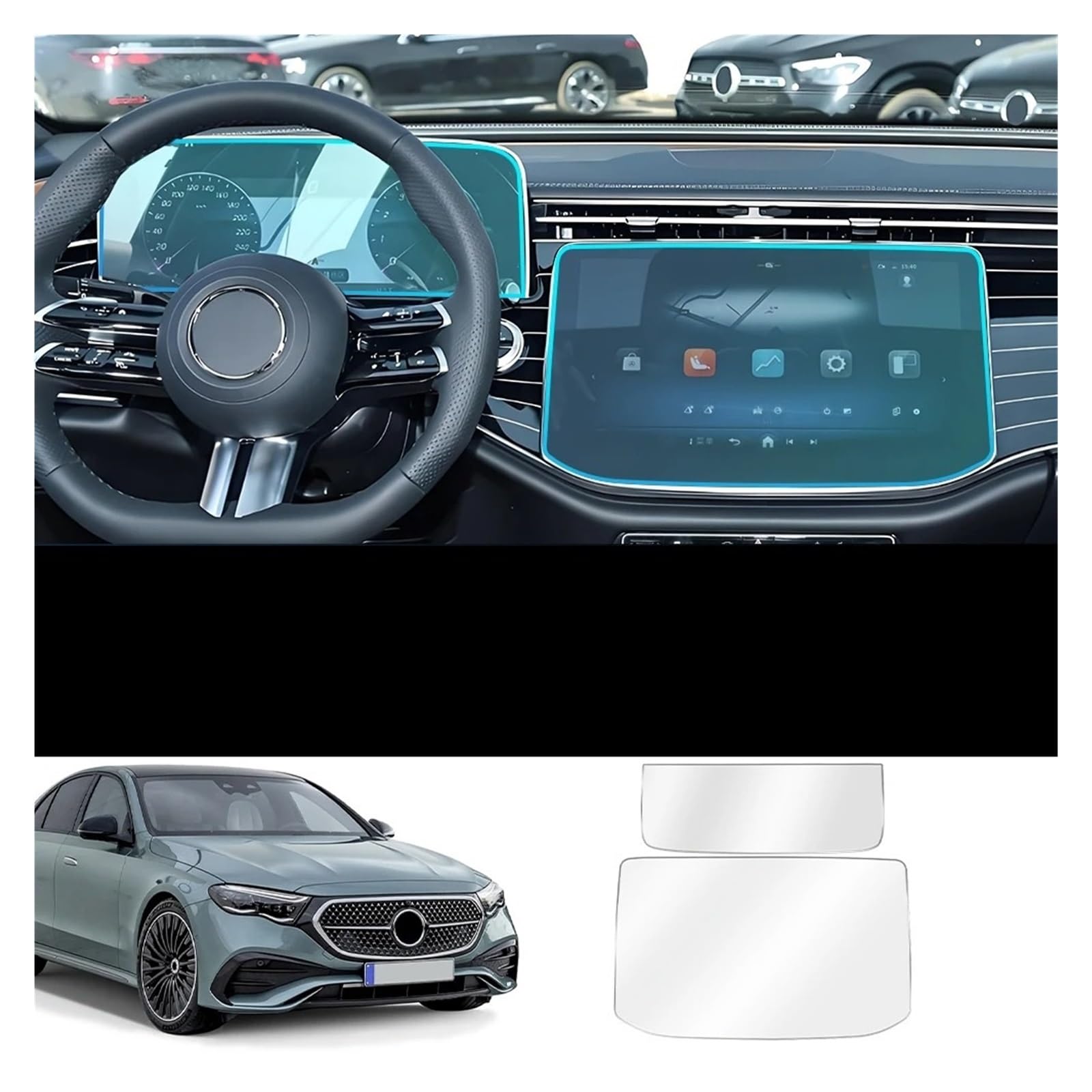 Navigation Schutzfolie Für Benz Für E-Klasse W214 Auto Gehärtetes Glas Film Schutz Center Konsole GPS Navigation Display-schutzfolie Display(Dashboard)