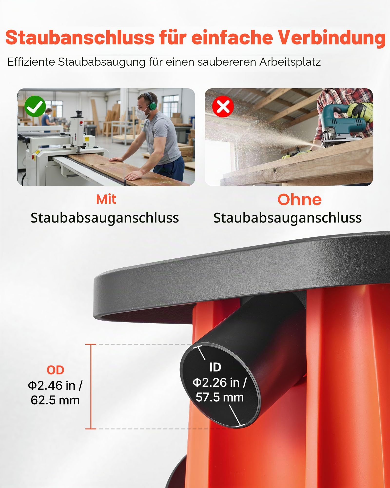 VEVOR Oszillierender Spindelschleifer, 2000 U/min Spindelschleifmaschine mit 6 Hülsen (12,7–76,2 mm), 16 mm Hub & 397x295 mm Gusseisentisch für Möbelveredelung, Kunsthandwerk & Holzbearbeitung