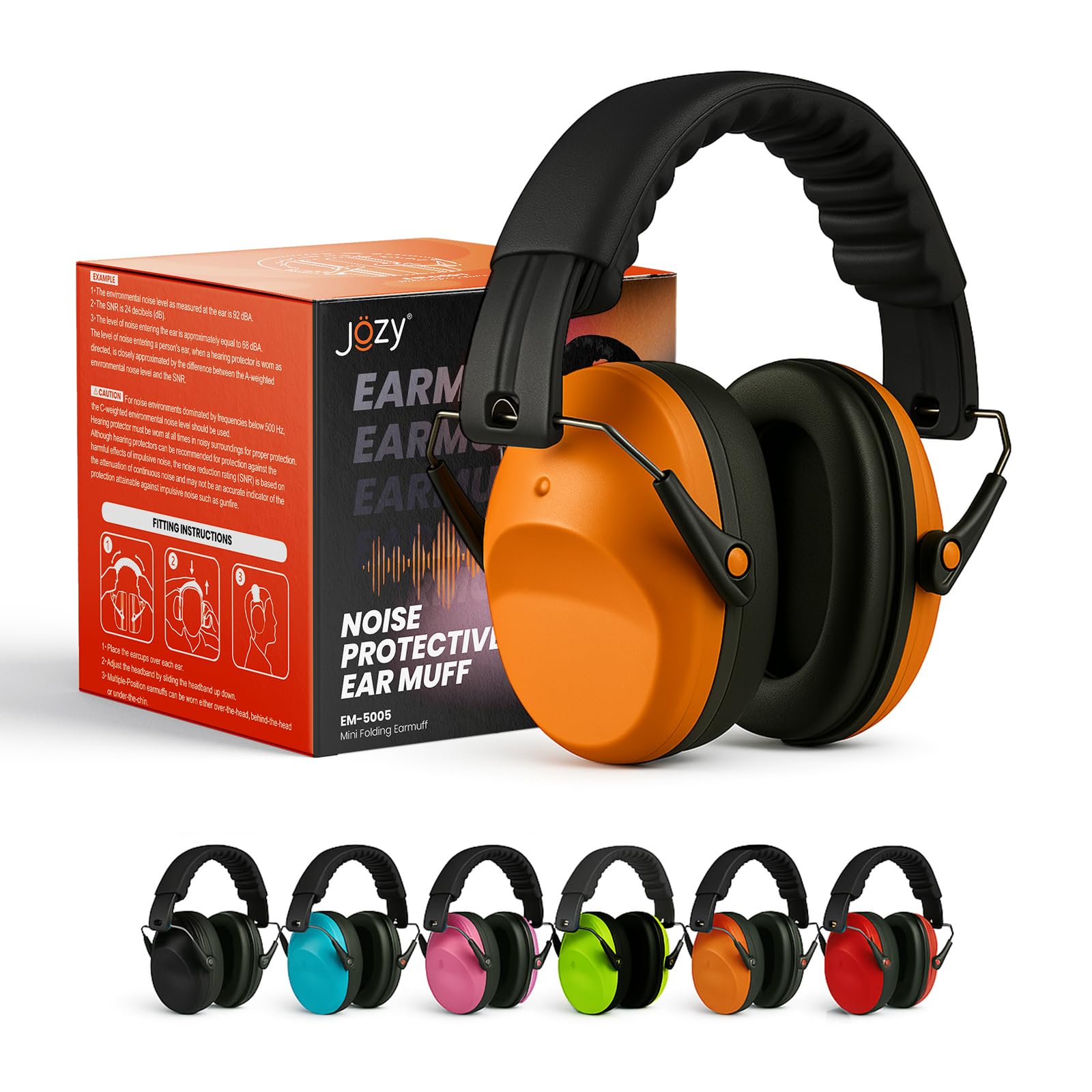 Jozy Noise Canceling Headphones for Kids, SNR 26dB Ear Protection for Autism, Sound Proof Sensory Muffs for Hearing, Concerts