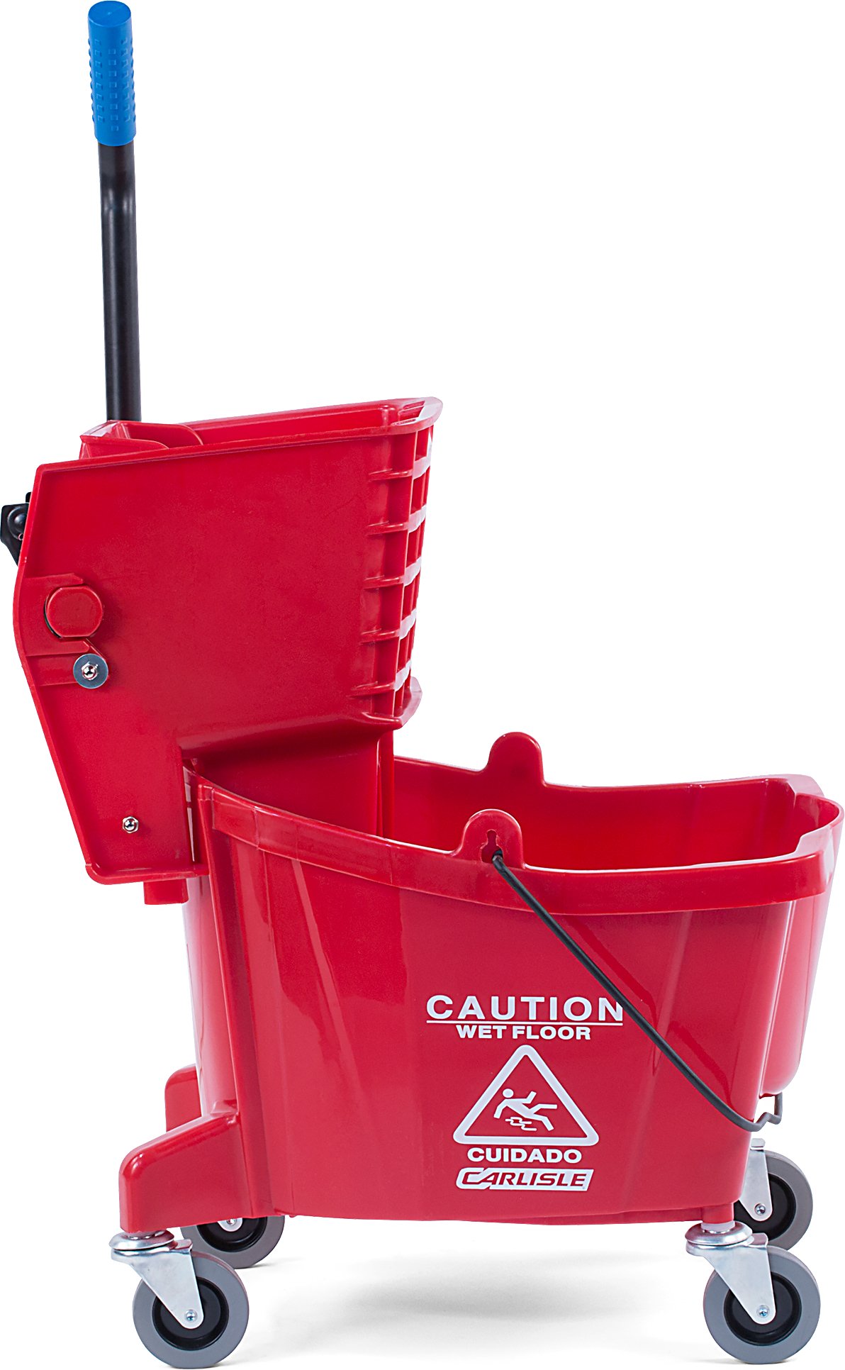 Carlisle Seau à Franges Commercial avec essoreuse à Pression latérale, capacité de 26 litres, Rouge