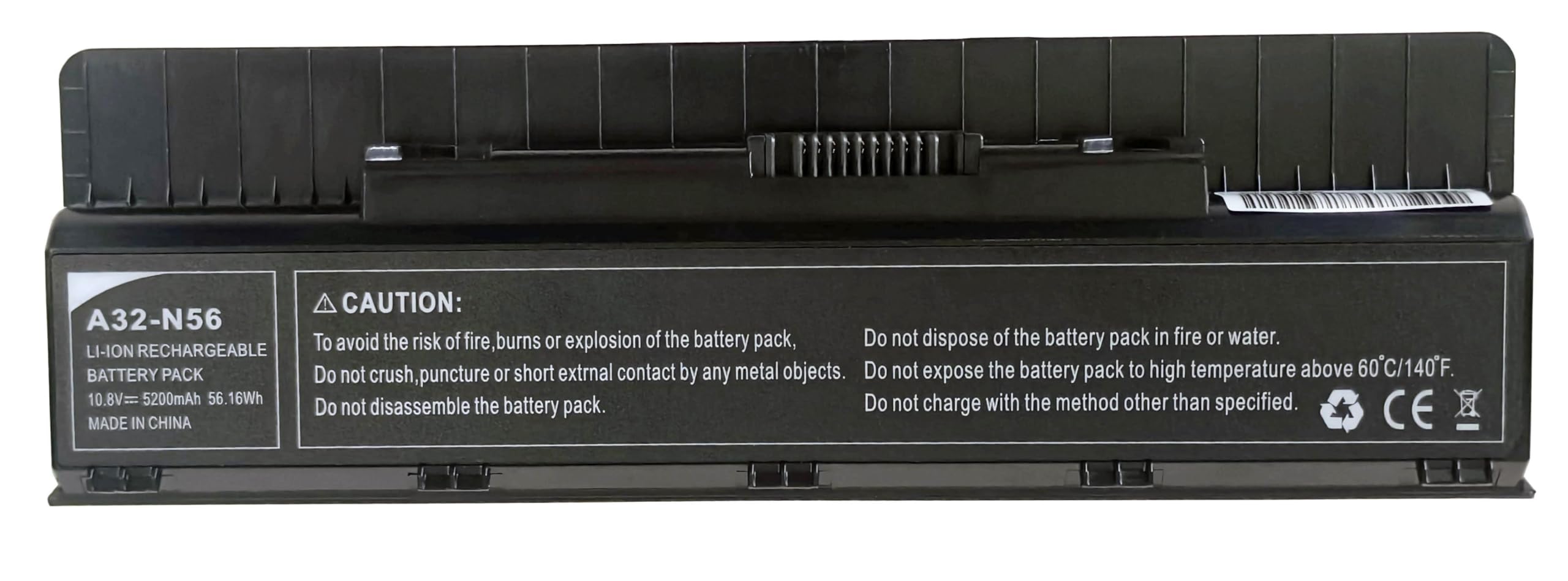Batería para portátil A32-N56 para los Modelos ASUS N46, N56, N56V, N56VB, N56VJ, N56VM, N56VZ, N56D, N56DP, N56DY, N56JR, N76, N76V, R401B, R501VB, R701VB, G56, G56, G56 66JRKK G56jr