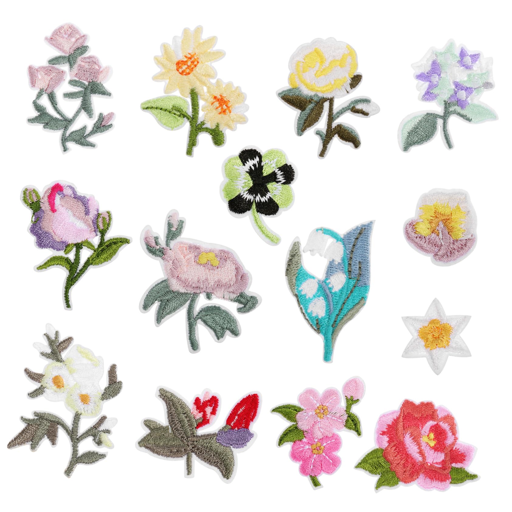 STOBOK 70piezas Parches De Flores Bordadas Para Ropa Apliques Termoadhesivos Para Jeans Chaquetas Sombreros y Zapatos Reparación y
