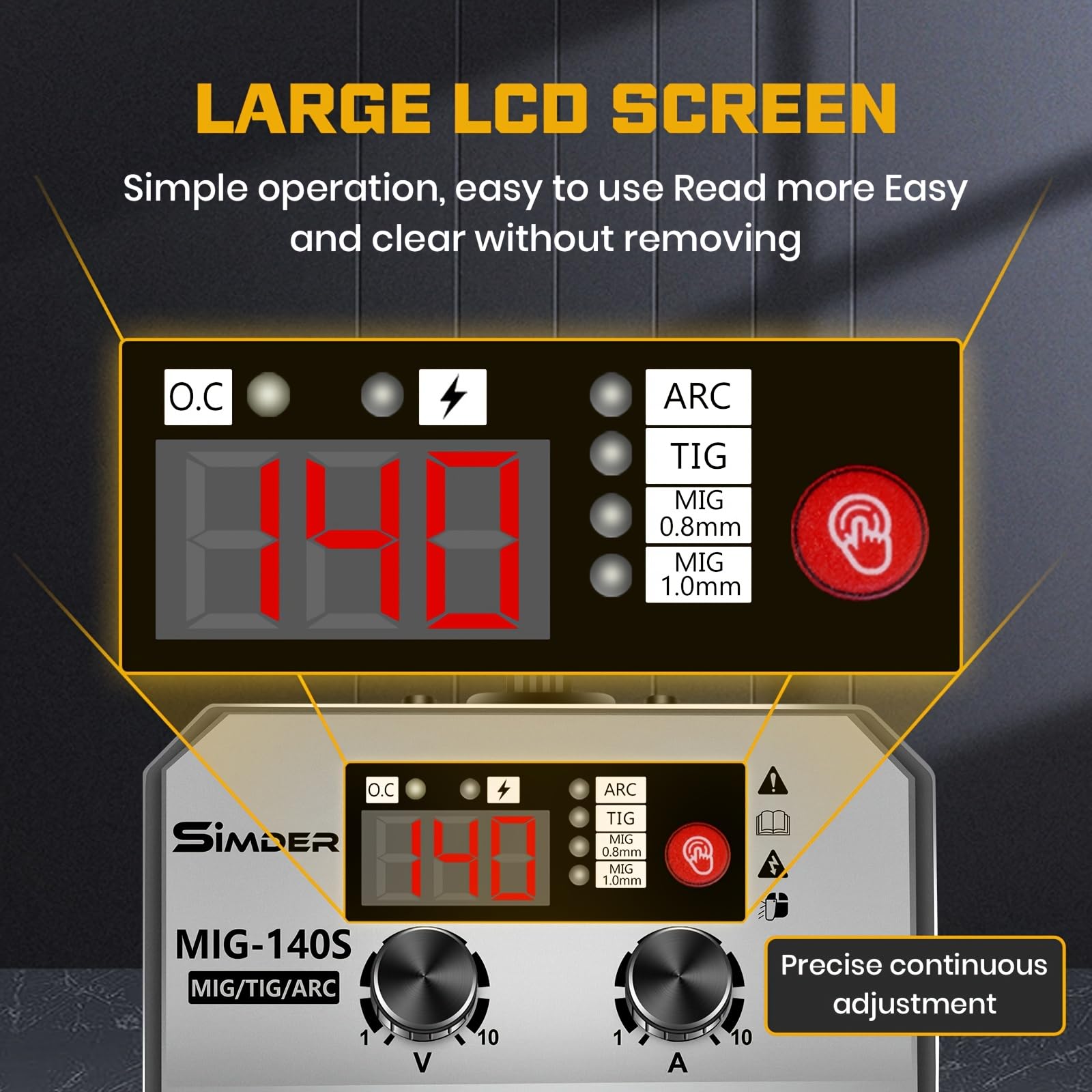 SSIMDER FüLldraht SchweißGeräT Ohne Gas 140A 230v, 3 In 1 (Flux Mig/Mma/Lift Wig) Igbt Inverter, Leicht Und Kompakt (3,65 Kg), FüR Heimgebrauch, Werkstatt, Auto, Landwirtschaft Und Garten