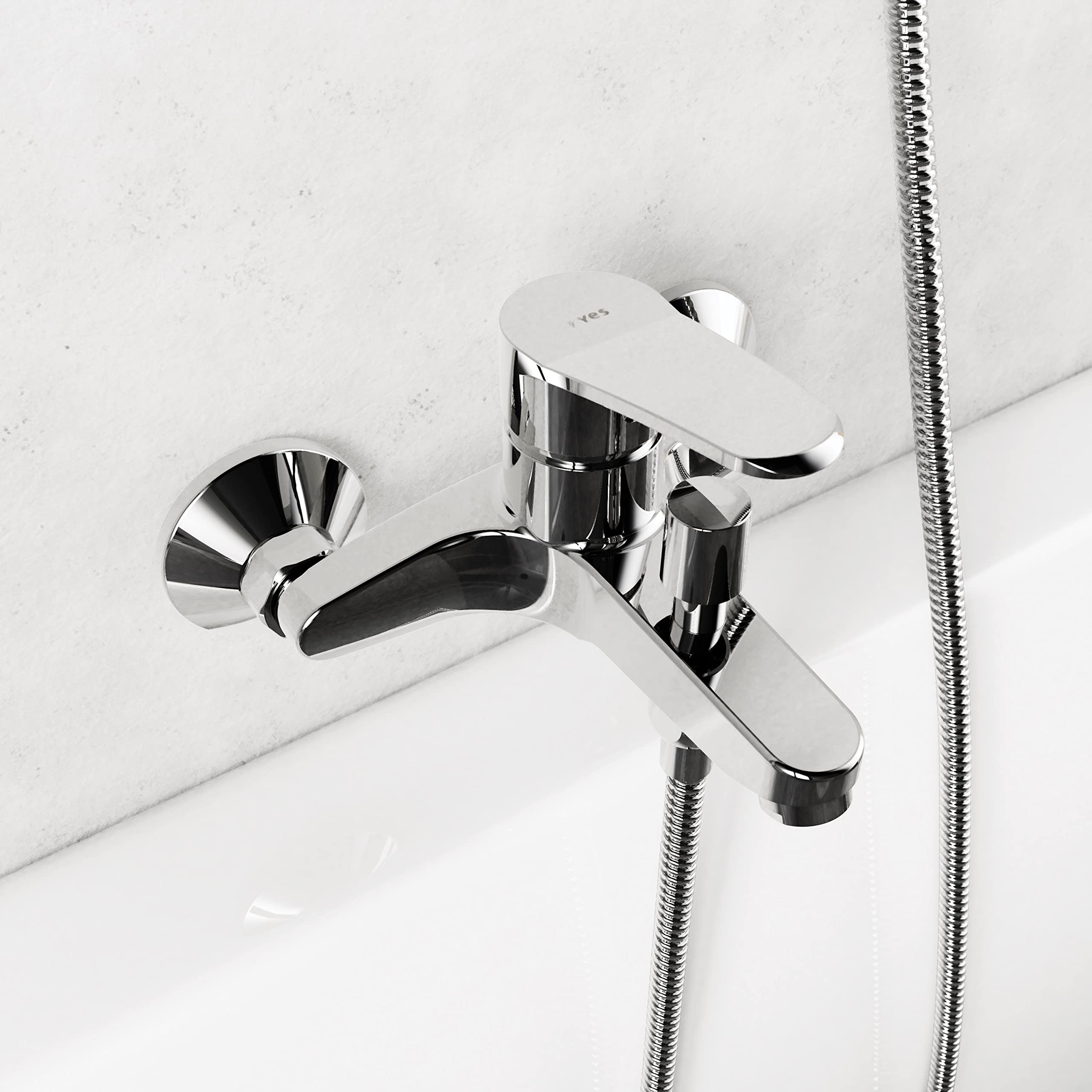 Yes Monomando de bañera de latón de muy fácil instalación y montaje.