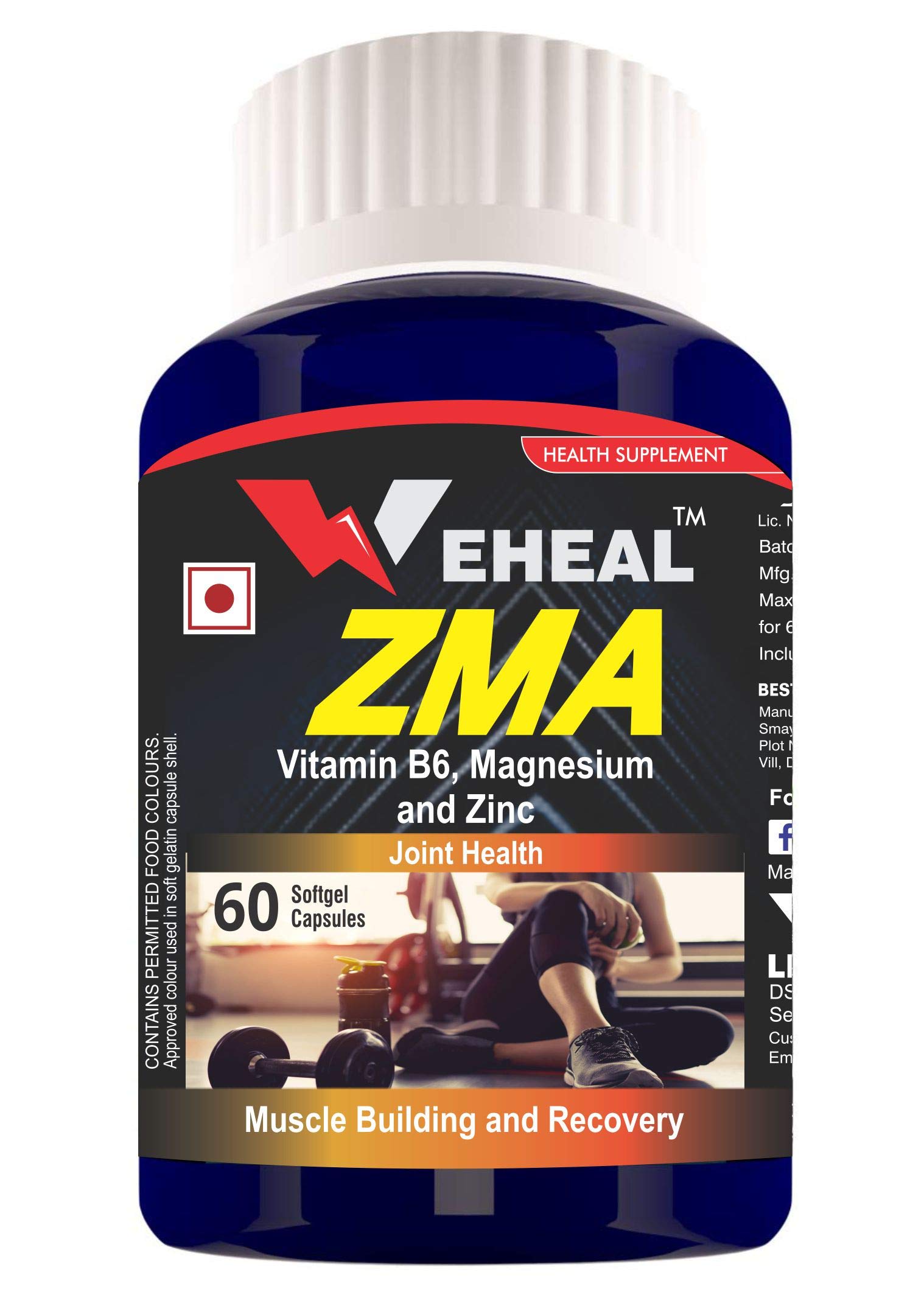 Weheal ZMA with Zinc, Magnesium and Vitamin B6 (60 Softgel Capsules) for Muscular Strength and Nighttime Recovery-Pack of 1 (B08ZJ8FT9D) Amazon Price History, Amazon Price Tracker