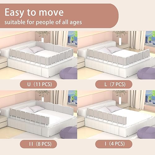 Miniatura 7 de Riel de cama para niños pequeños riel de protección de cama reforzado mejorado para adultos niños individual bebé cunas combinación gratuita para