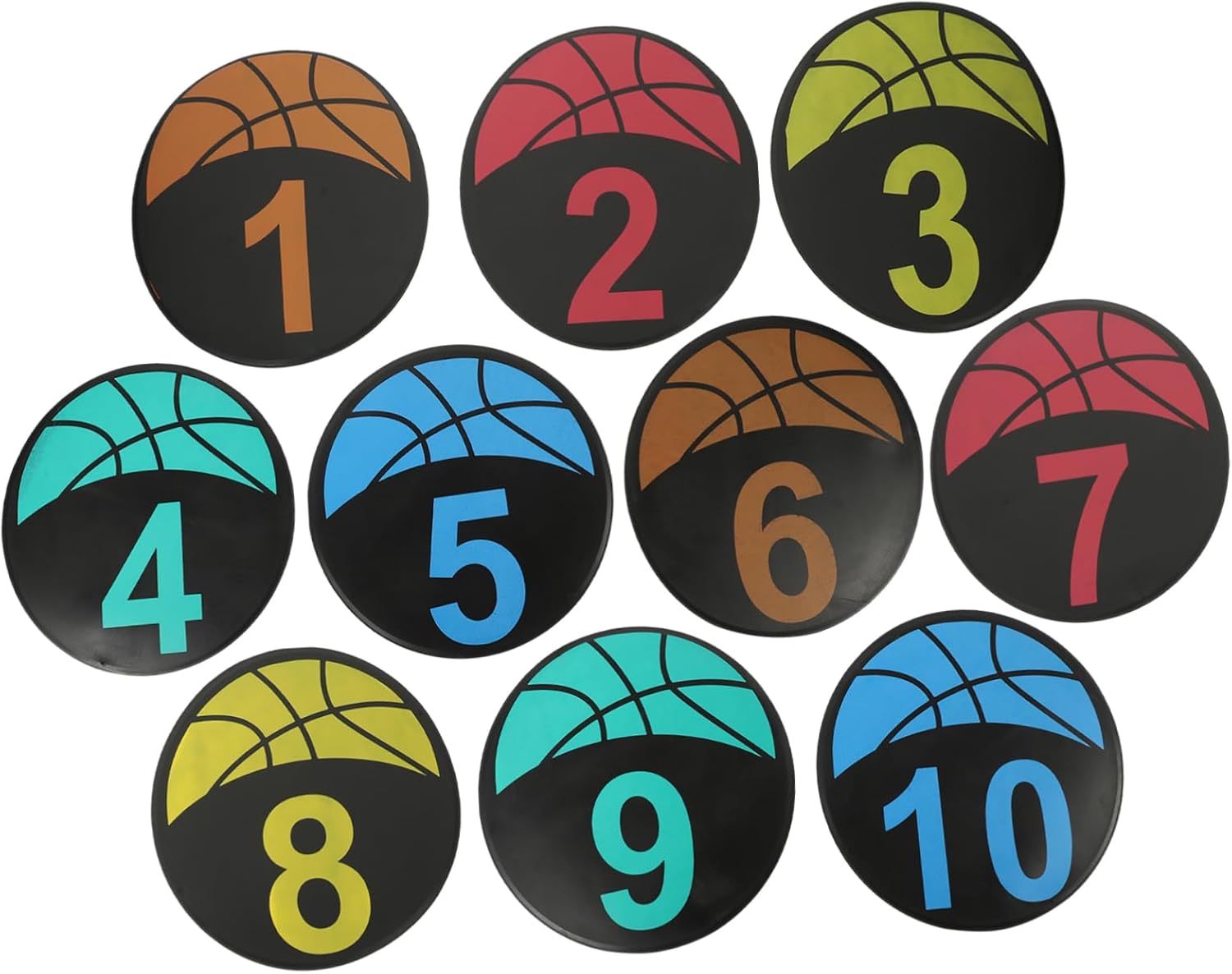 10pcs TPE Soccer Training Markers Multi-Color Marking Signs for Football Basketball and Sports Training Activities