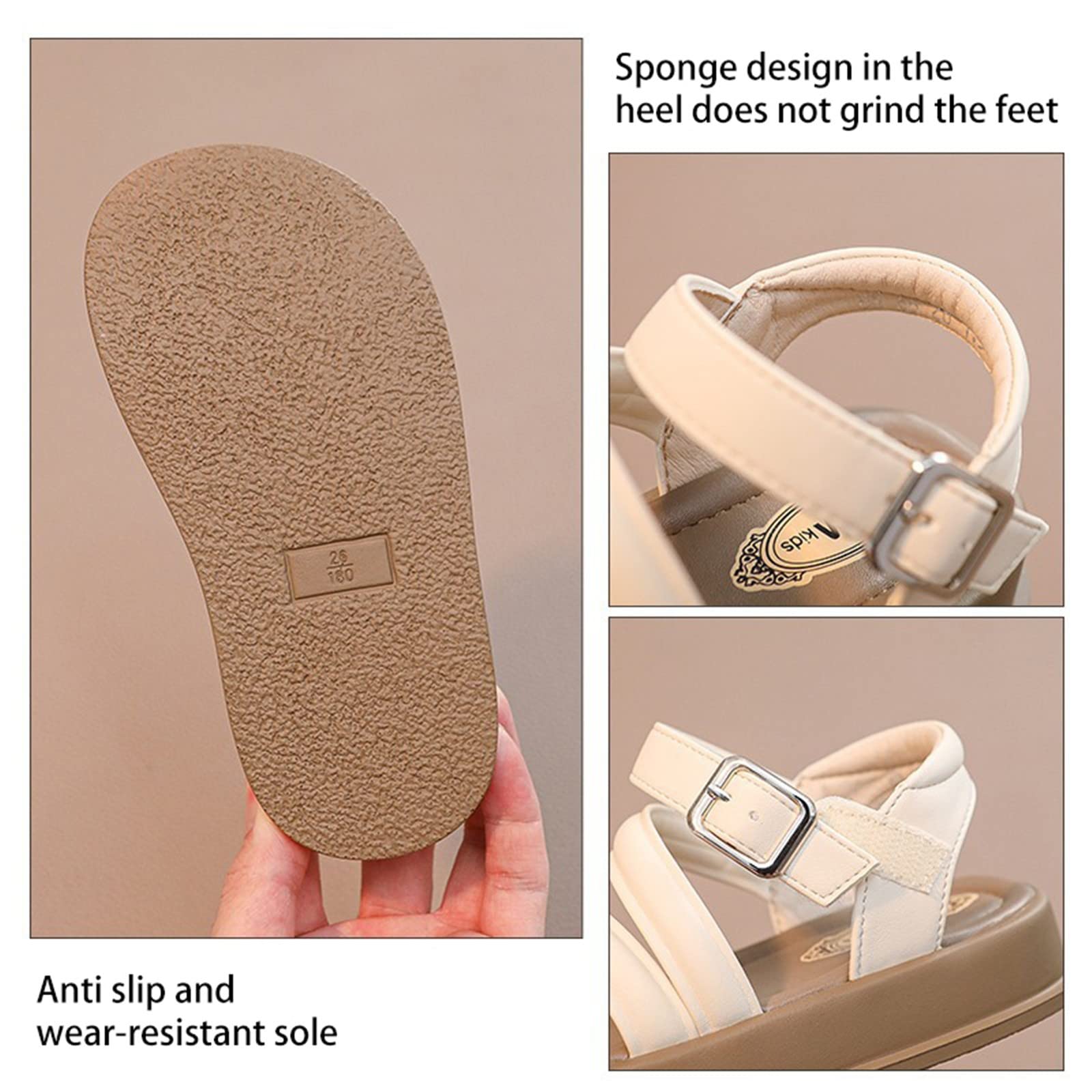 Genérico Chica Rojo Punta Cap Sandalias verano en fondo grueso color sólido sandalias romanas Estilo deportivo niños pequeños niños grandes niña amarillo tenis sandalias