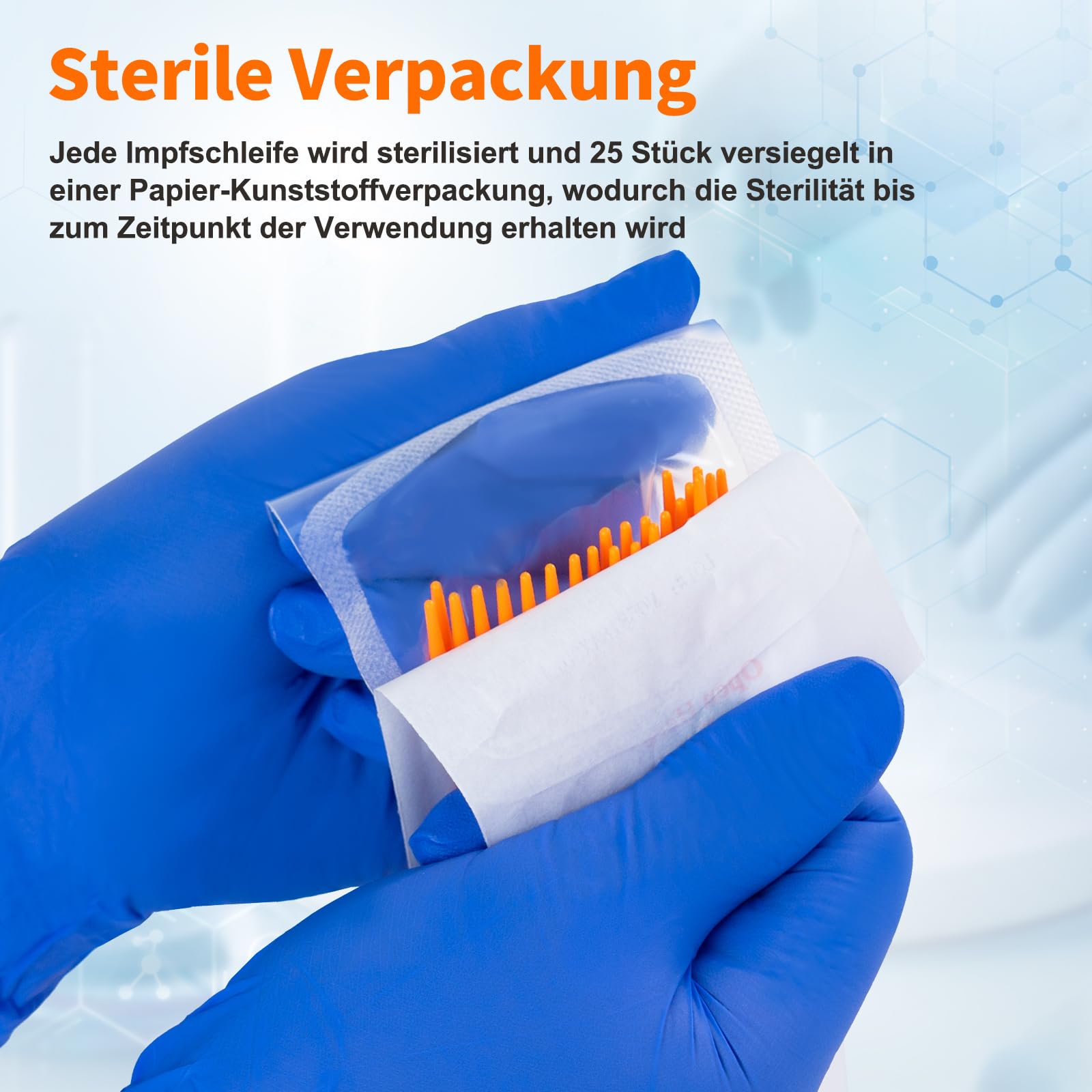 Lot de 25 10μl boucles d'inoculation, boucle d'inoculation bactérienne en polystyrène, boucle d'inoculation stérile, anneaux d'inoculation pour la microbiologie de laboratoire
