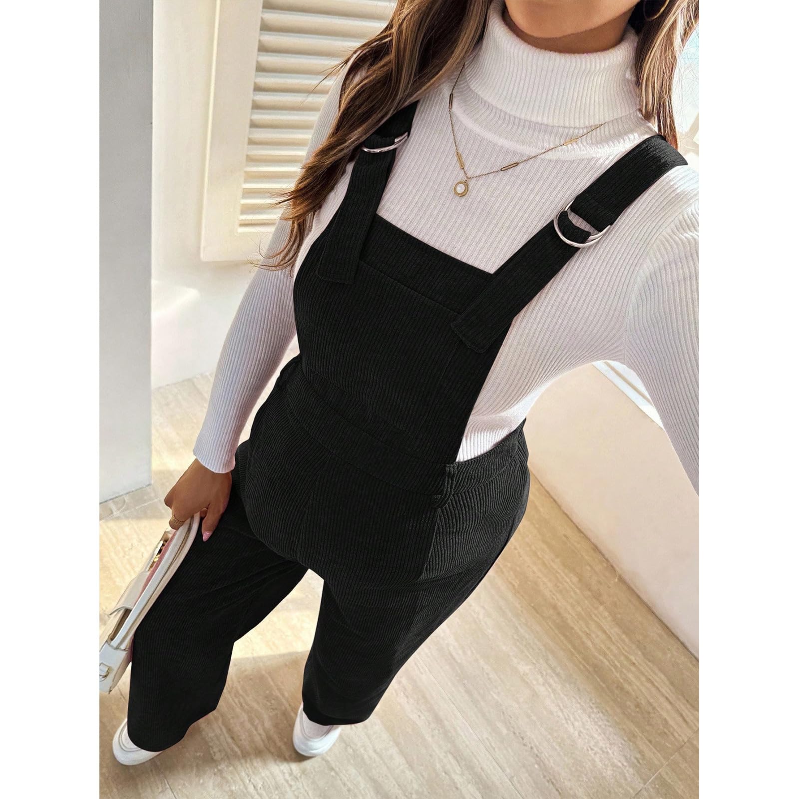 Tuta premaman alla moda in velluto a coste pantaloni elastici in vita per comodi abiti da gravidanza in salopette premaman in velluto a coste per la stagione fredda