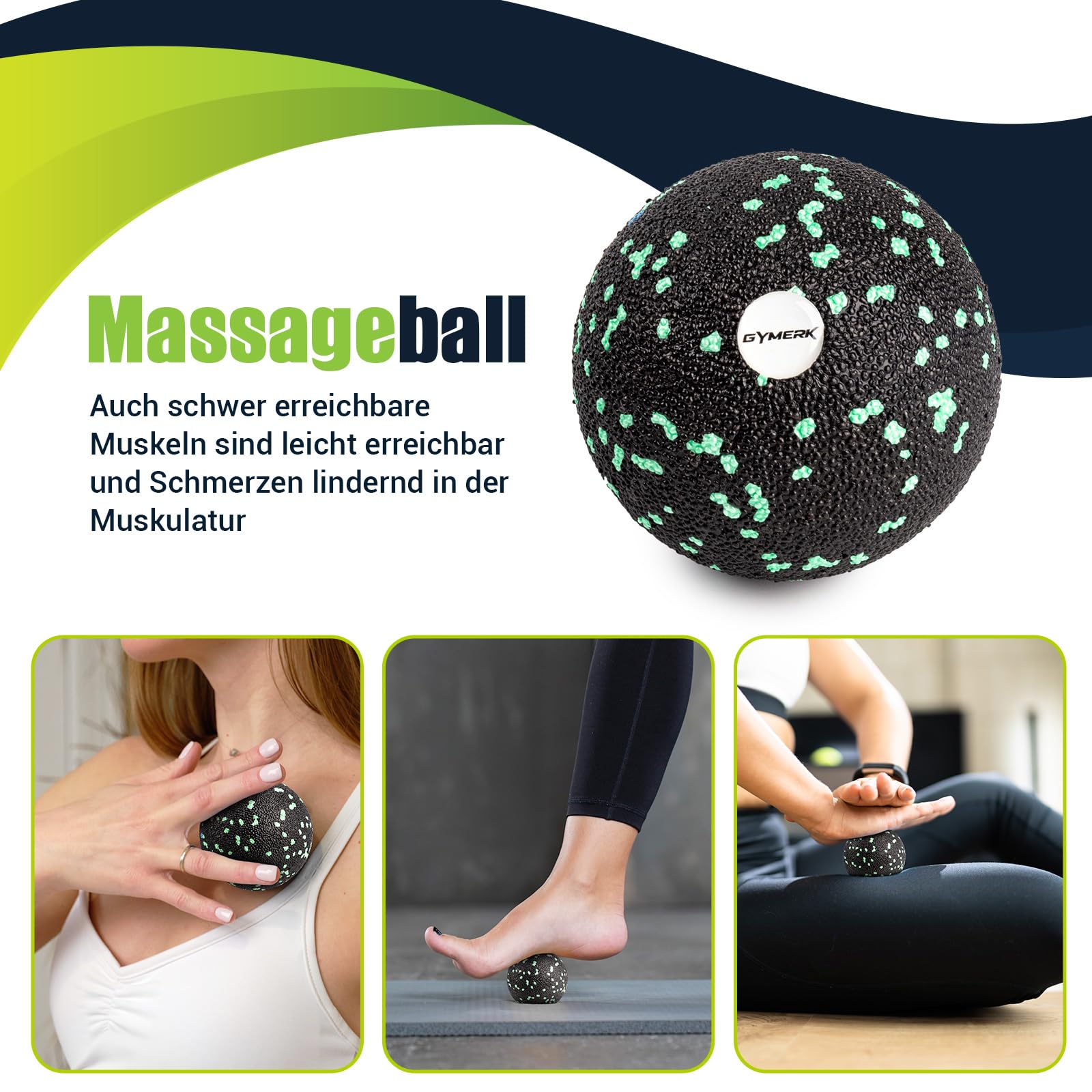 Faszienrolle Set mit 3D-Texturmassage, Enthält Anweisungen und Poster in Deutscher Sprache Tragetasche, Faszien Set mit Faszienball Faszienrolle Klein Duoball