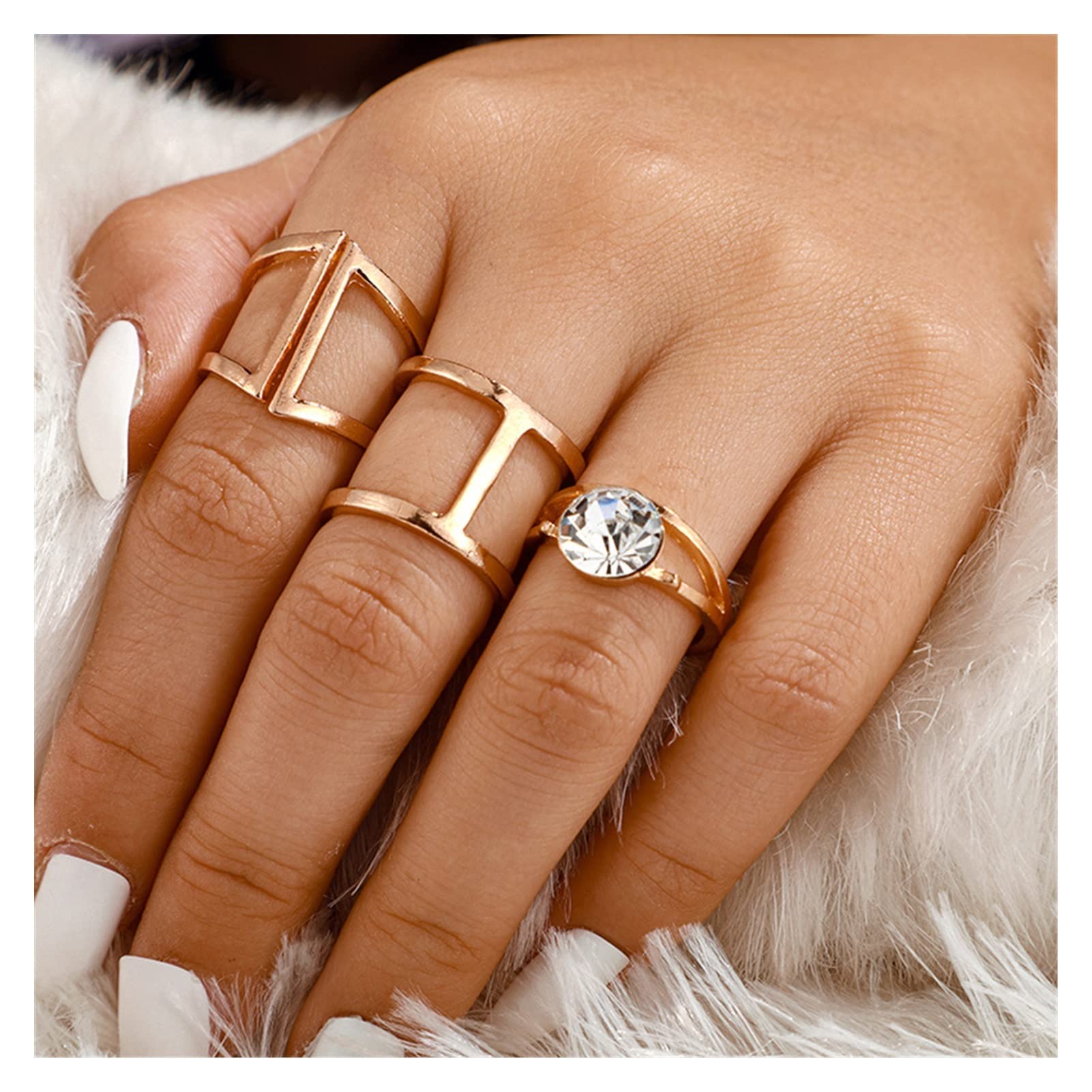 Inateannal Schmetterling Ring Gold - Verstellbarer Boho Knöchelring Vintage Design