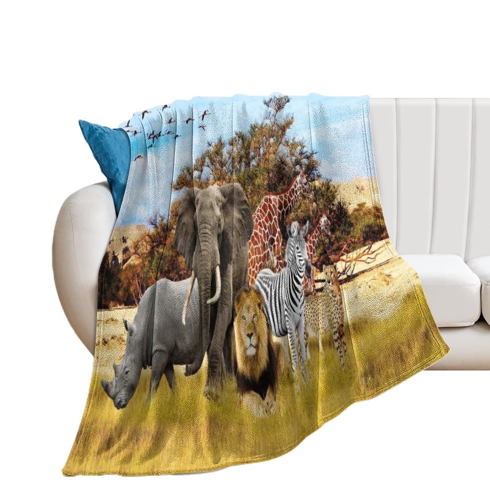 Couvertures et jetés imprimés lion cadeau idéal pour décoration de salon et chambre