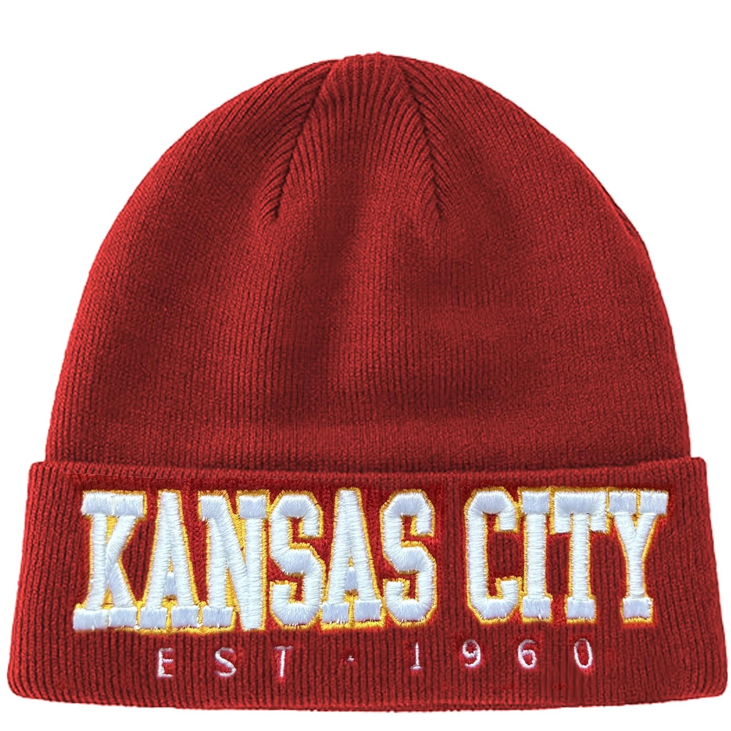HUIGONGSHOU Beanie for Men and Women, Winter Knit Hat with 3D Embroidery, Cuffed Winter H…