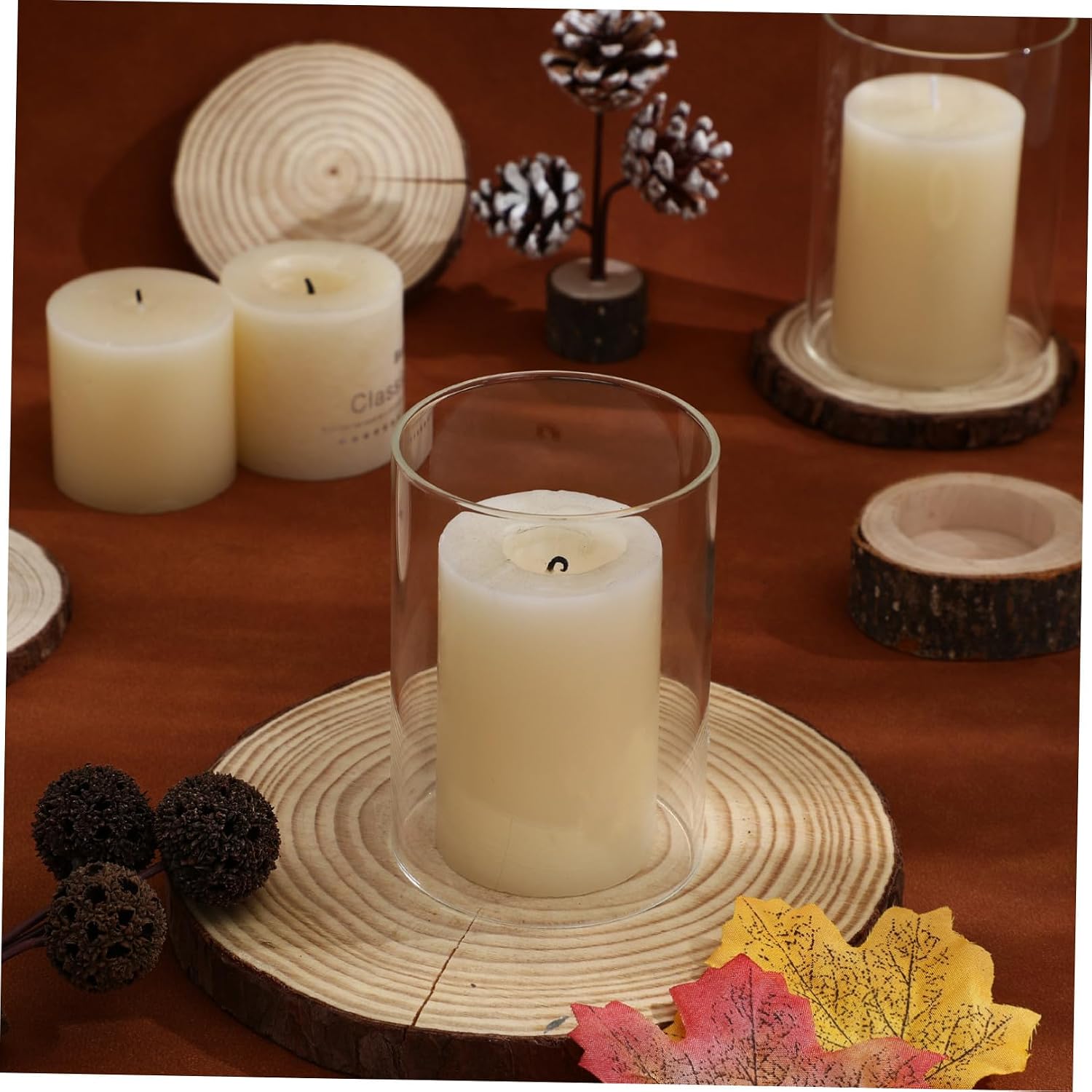 Cabilock Glass Candle Chimney Holder Cylinder Shade for Pillar Candles for Weddings Home Decor and Banquets Practical and Elegant Design