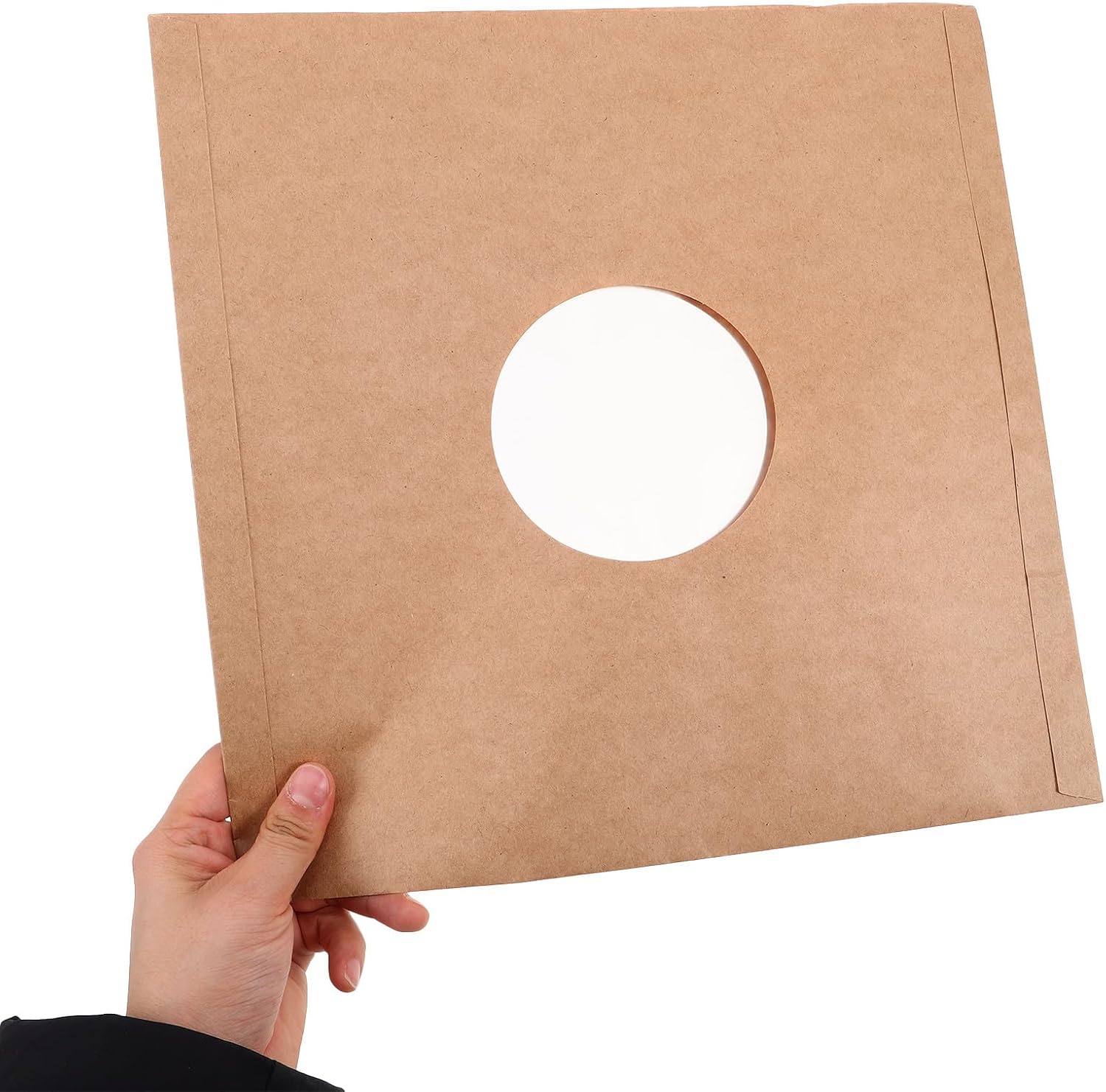 5pcs Inch Vinyl Record Sleeves Paper Protective Jackets | Center Storage for Fit Universal Design, Film Home Records, Use for Music Enthusiasts
