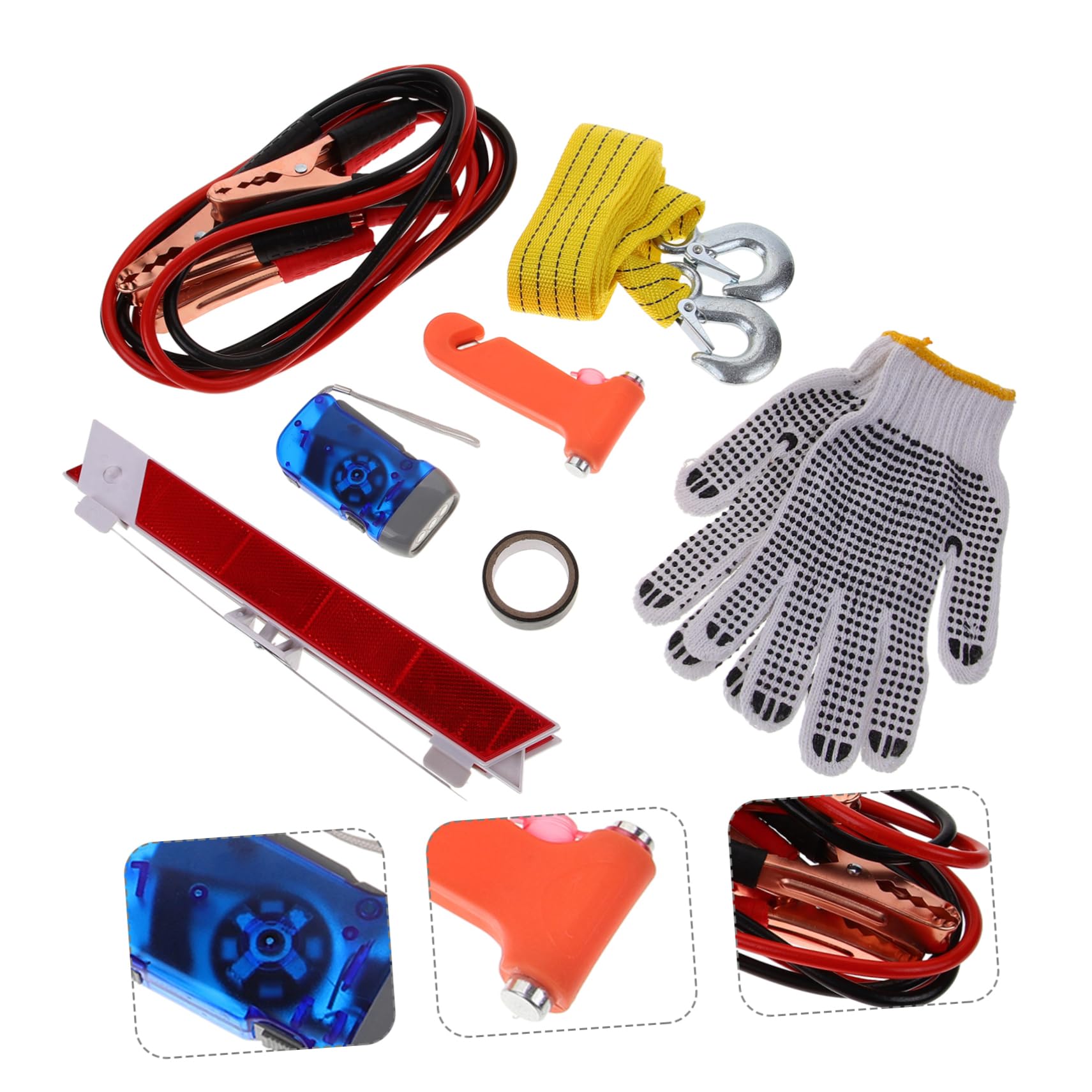 Kit di Emergenza per Auto, Set, Assistenza Stradale Completa, Facile da Usare, per Ispezioni del Veicolo, Attrezzi e Attrezzature per Auto