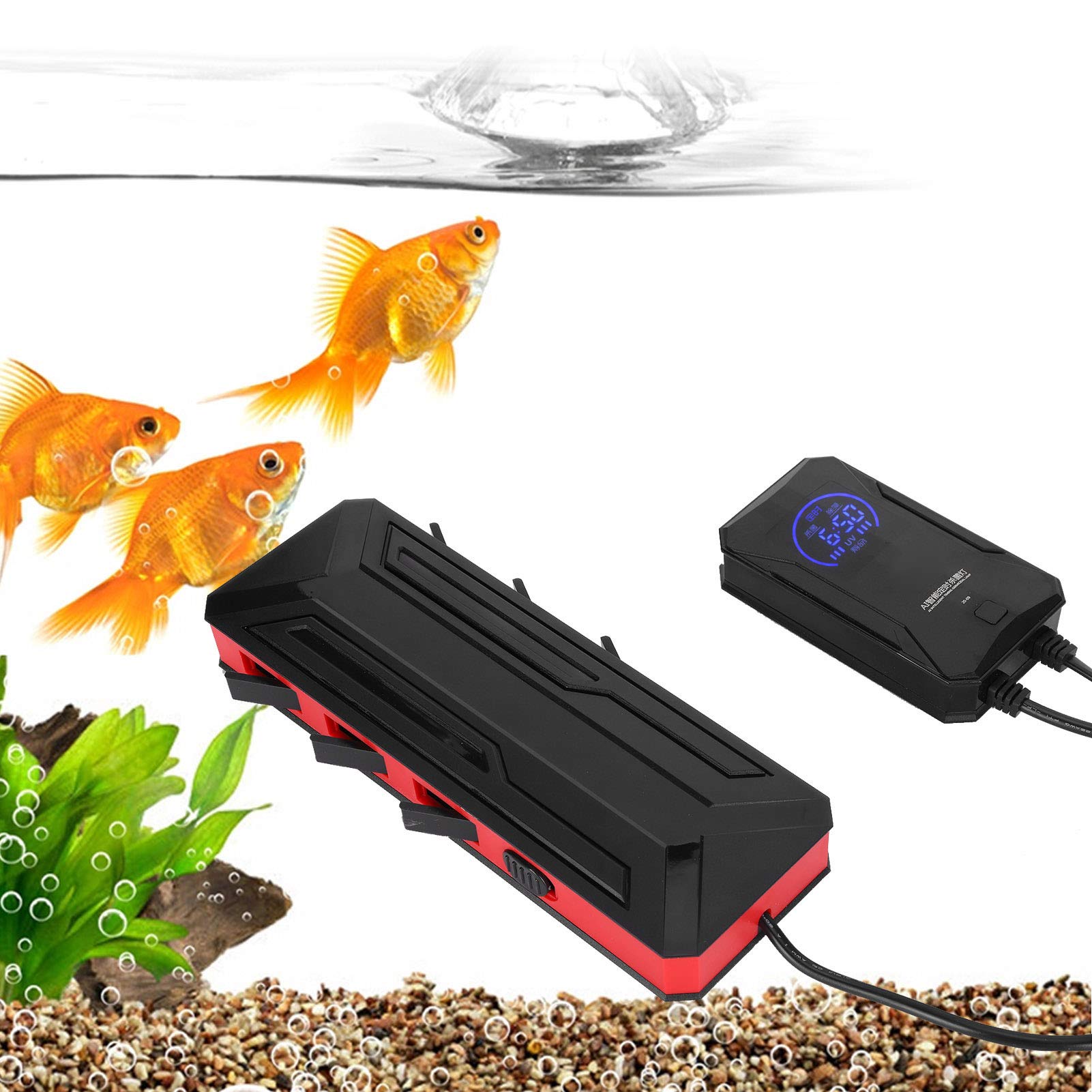 Luces de Acuario, luz Sumergible, luz de Limpieza de Acuario con Temporizador, para Agua de Acuario, Limpia, Verde, Transparente, Impermeable, lámpara de Limpieza(ZY515)