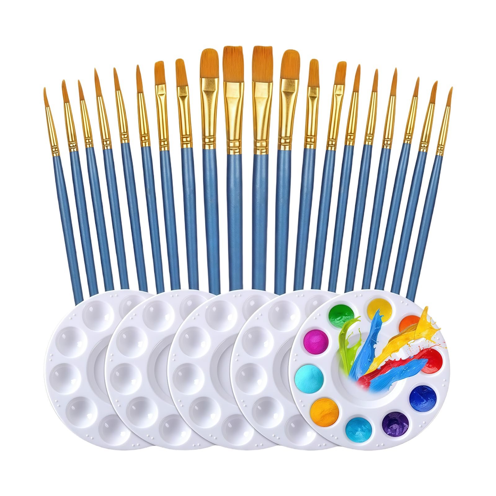 1 juego de pinceles de pintura acrílica, suministros de arte para acuarela, gouache, acrílico, pincel de pintura de nailon para el cabello