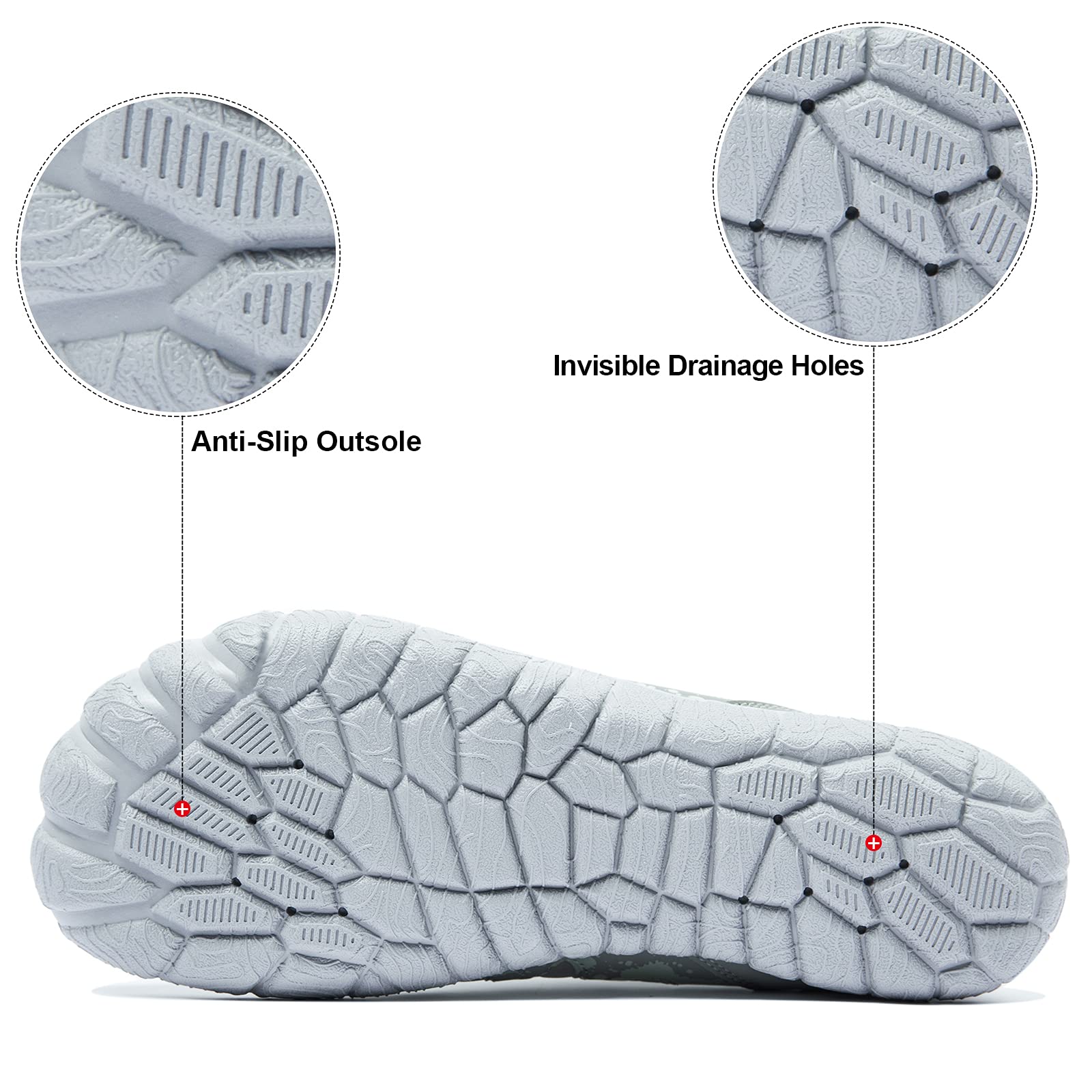 Josaywin Chaussures aquatiques pieds nus pour homme - Séchage rapide - Pour natation, plongée, surf, piscine, sports aquatiques, plage, marche à bout large