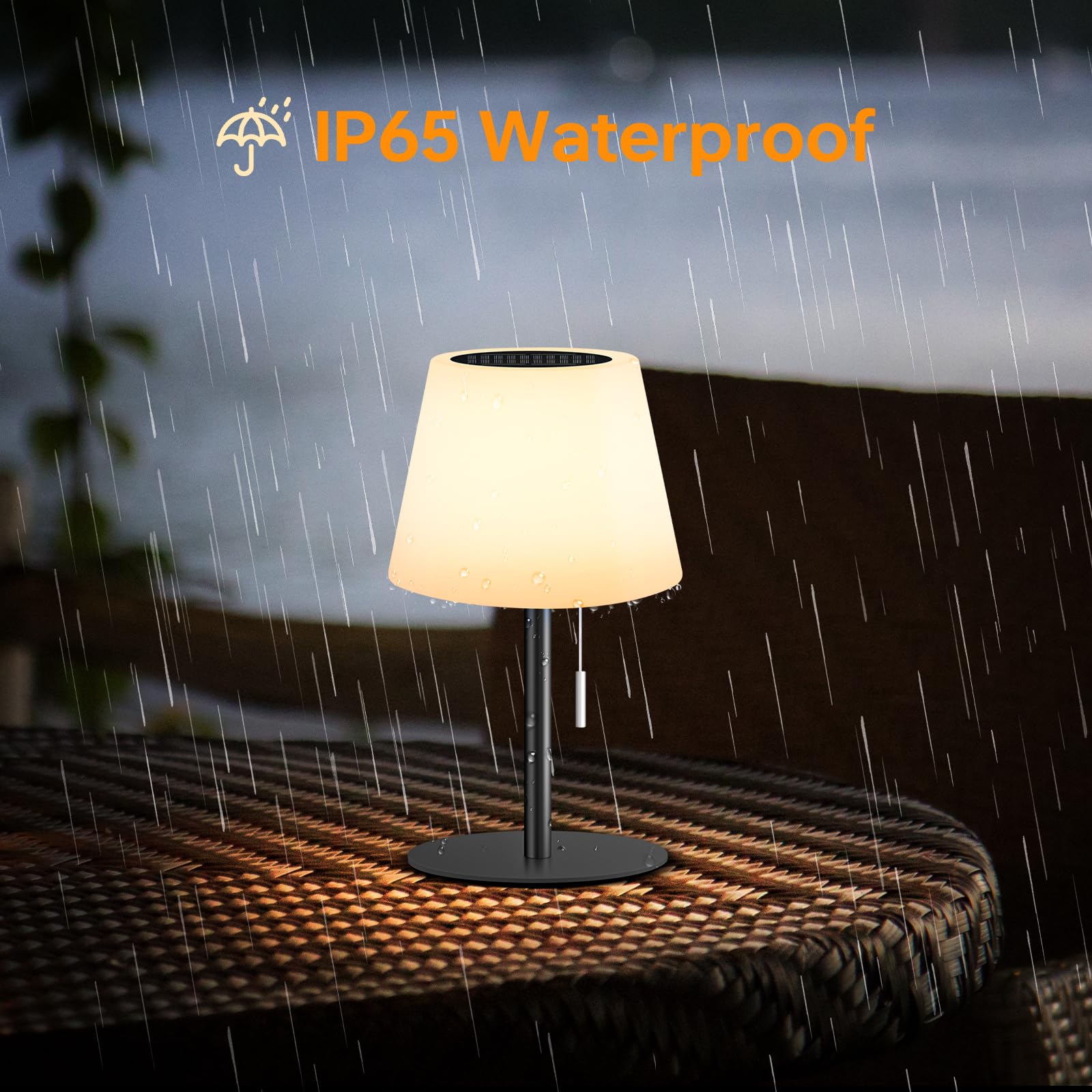 Lámpara de mesa solar exterior,batería lámpara de mesa LED Sin cable,regulable,blanco cálido y RGB,lámpara de mesa solar con sensor de luz,lámparas solar para interior/exterior jardín terraza.