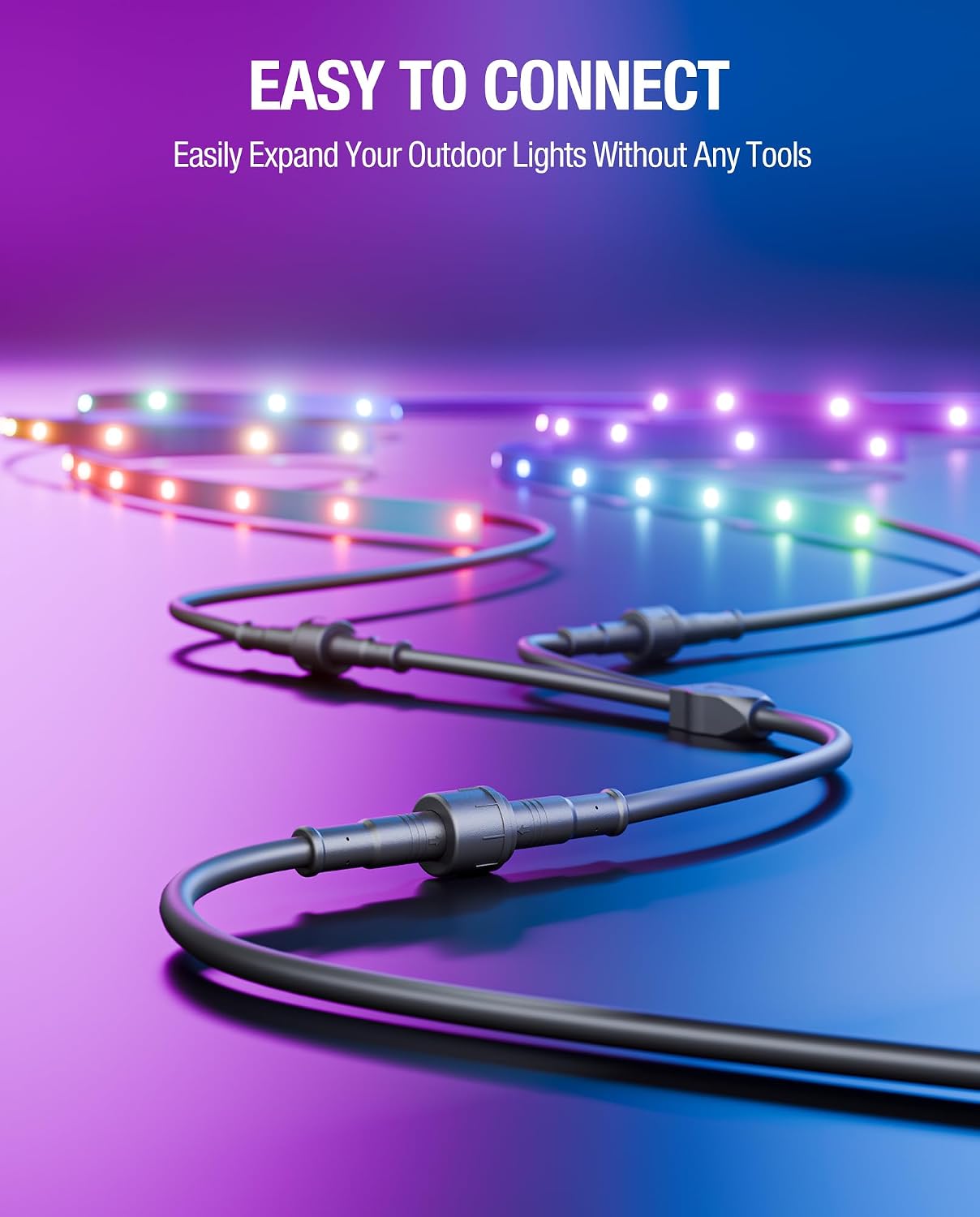 Y-Splitter for Govee Outdoor Strip Lights, Neon Rope Lights, Garden Light, (1 Male to 2 Female) Y-Shaped Extension Cable for Govee ‎H6176 H6173, H61A9, H7086, H70A3 ‎H70A2