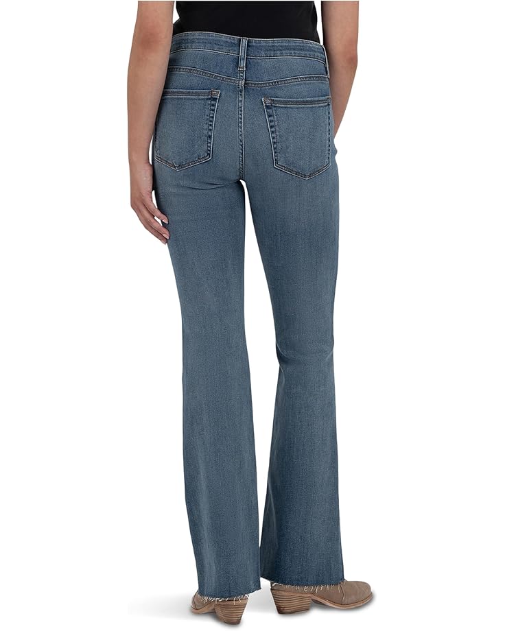 KUT from the Kloth Stella High-Rise Fab Ab Flare With Raw Hem in Black - #3 of 4