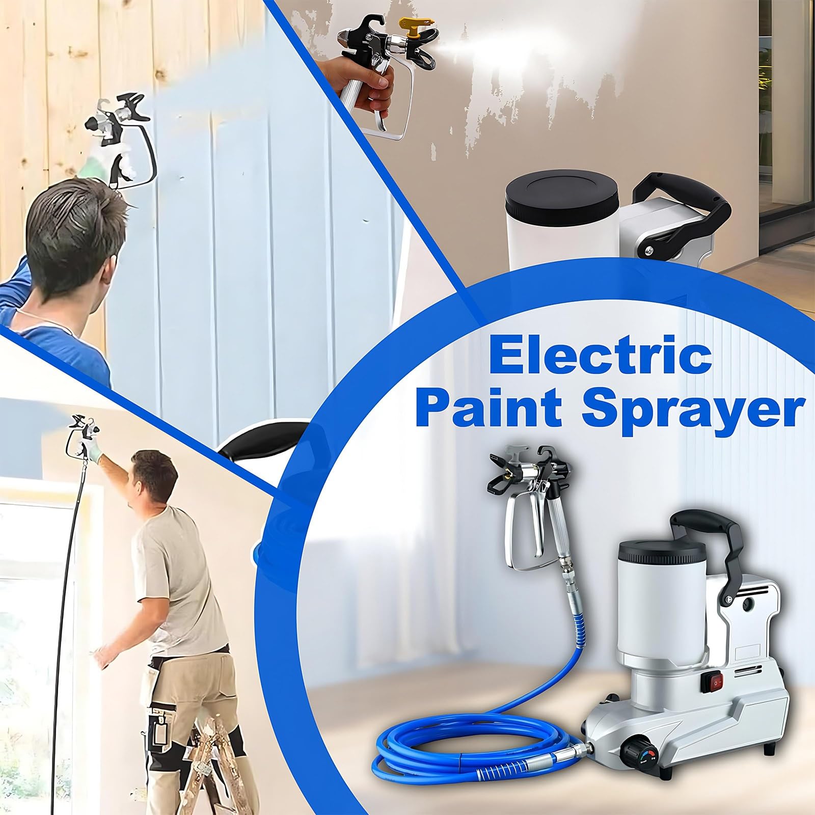 Pulverizador De Alta Presión 1600 W, Spray De Pintura Sin Aire 1600W, Proyectos DIY, Bricolaje, Reformas del Hogar Y Uso Profesional