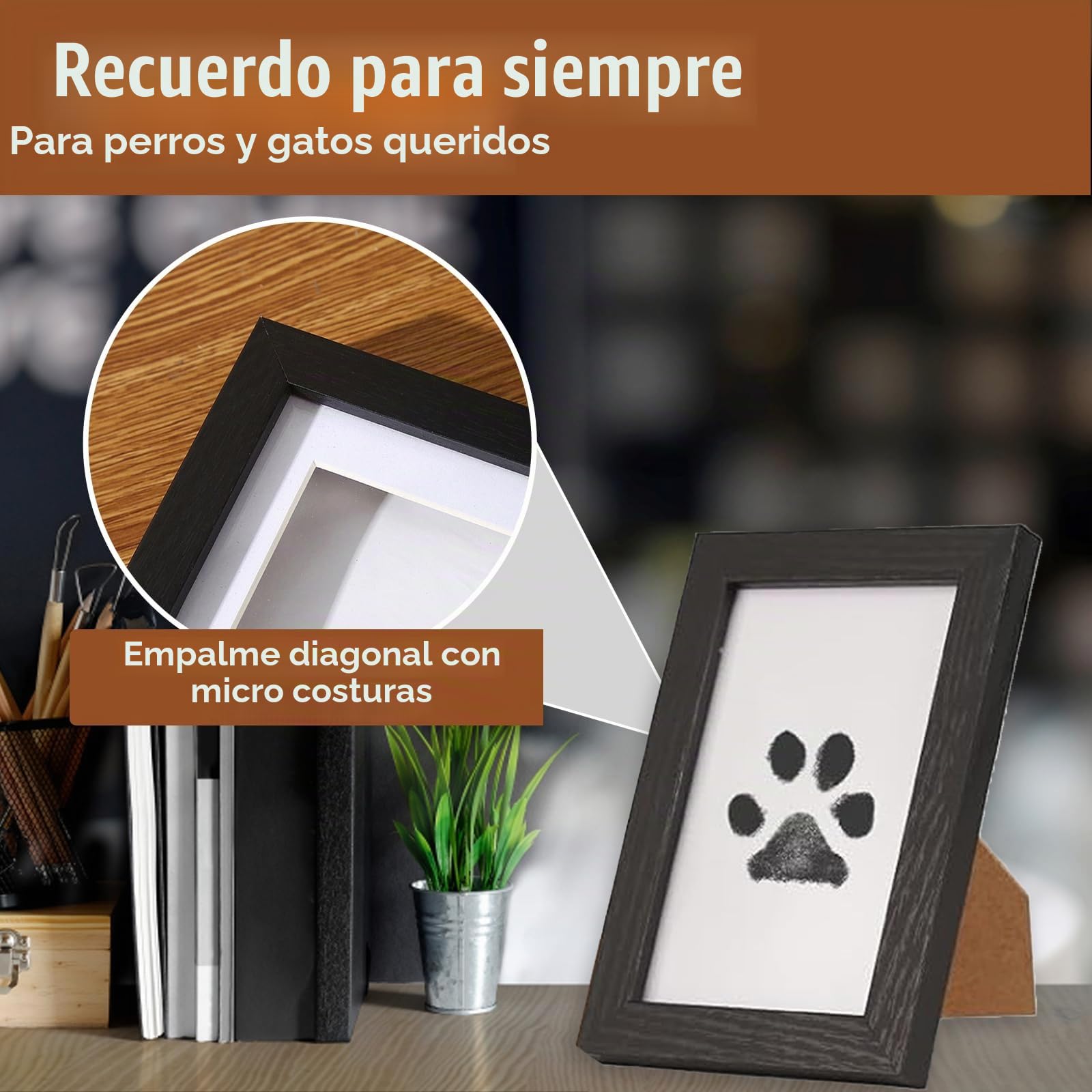 Set de Huellas de Mascota para Perro y Gato, Set de Huellas Sin Tinta de Perro, Set de Huellas de Manos y Pies de Bebé, Set de Huellas Limpias con Marco, Idea de Regalo