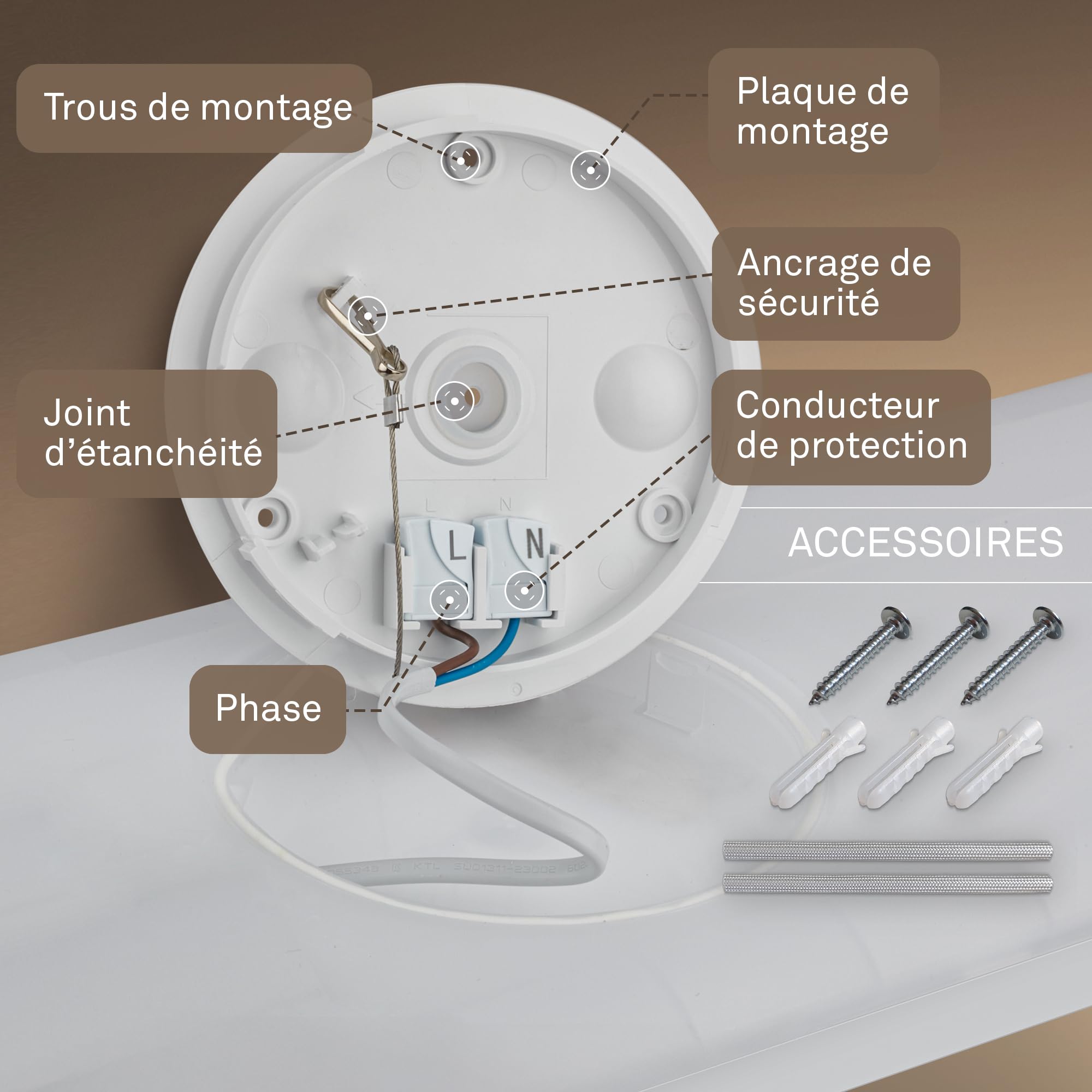 B.K.Licht - Plafonnier LED plat avec éclairage indirect, lumière blanc neutre, protection IP44, plafonnier salle de bain, lustre cuisine, lustre salon, 58 x 20 x 3 cm, blanc